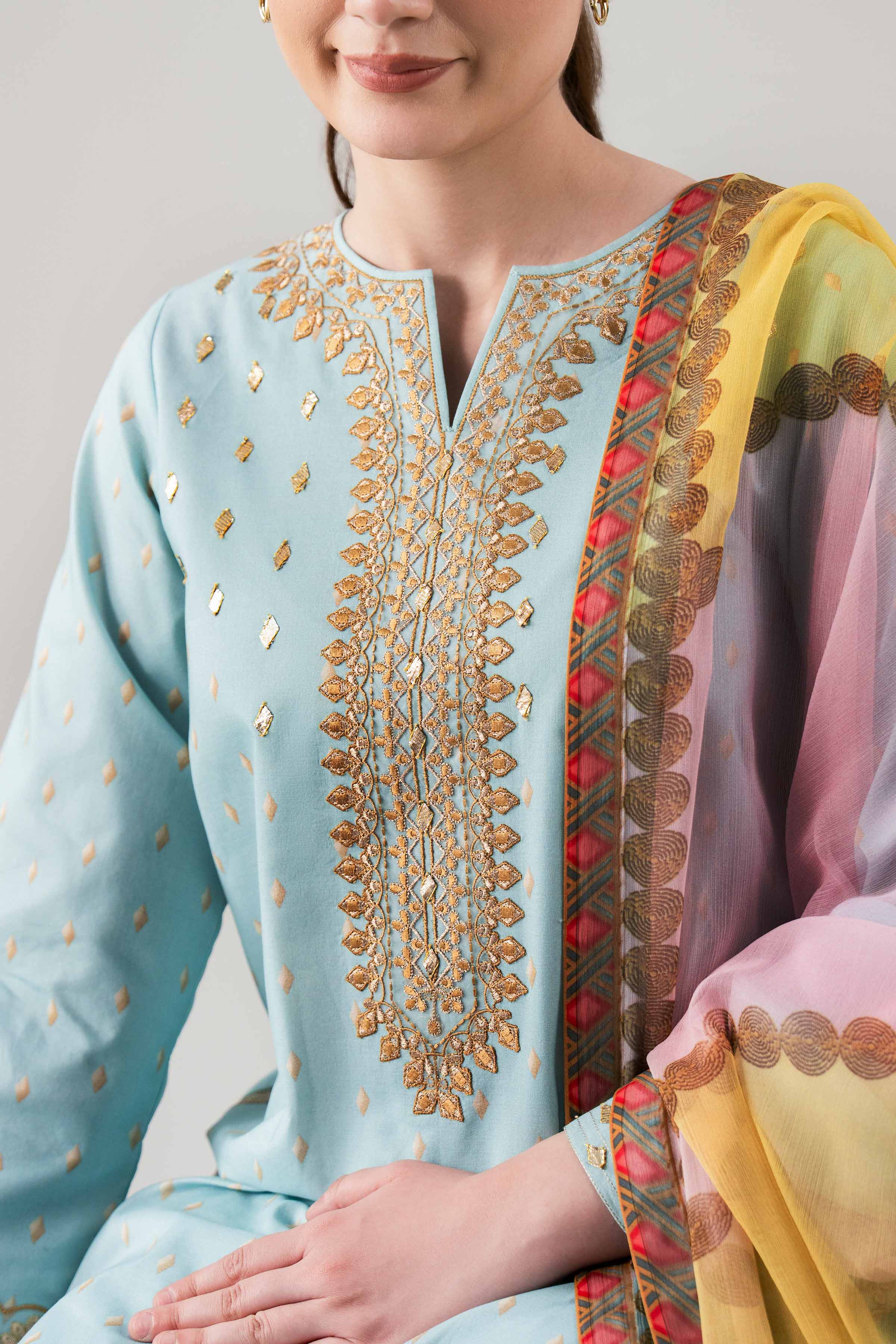2 Piece - Digital Printed Embroidered Suit - 42601016 - Image 5