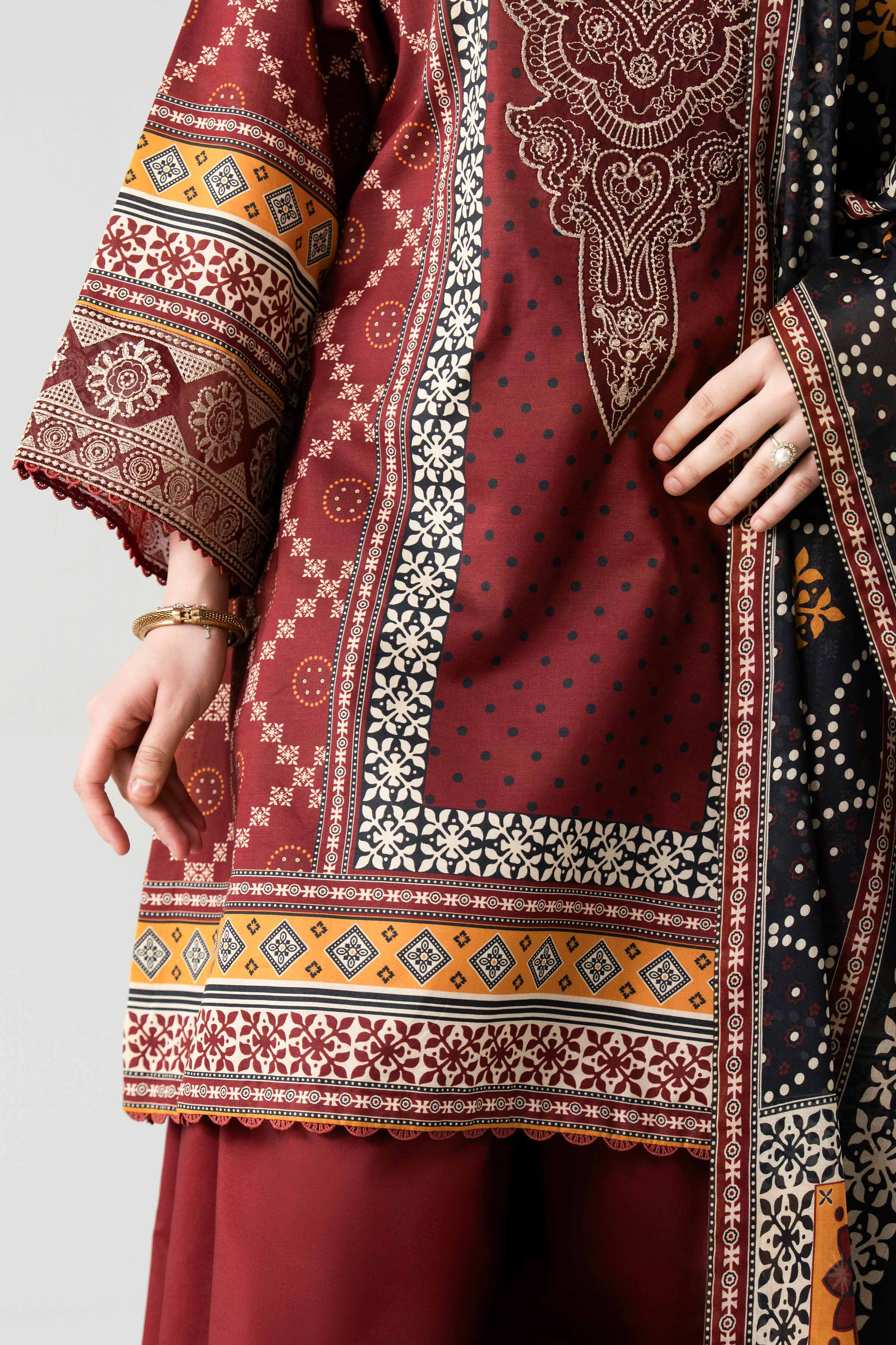 3 Piece - Digital Printed Embroidered Suit - 42601102 - Image 4