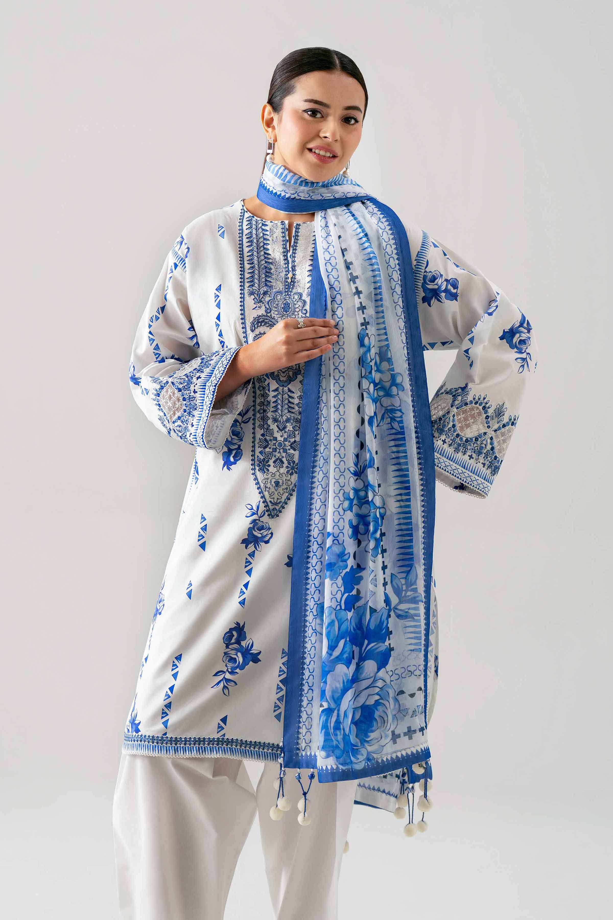 3 Piece - Digital Printed Embroidered Suit - 42601148 - Image 2