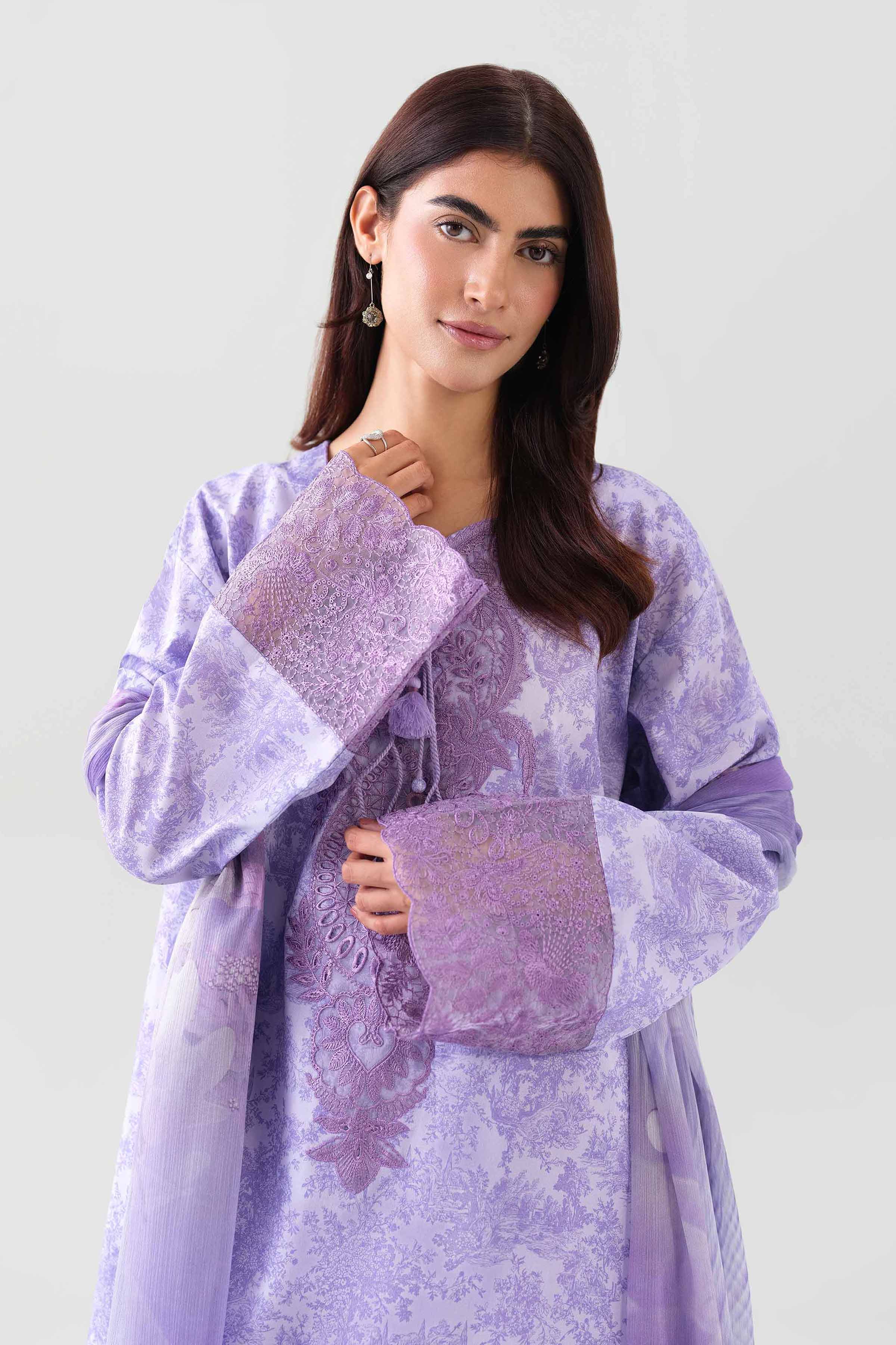 3 Piece - Digital Printed Embroidered Suit - 42601149 - Image 2