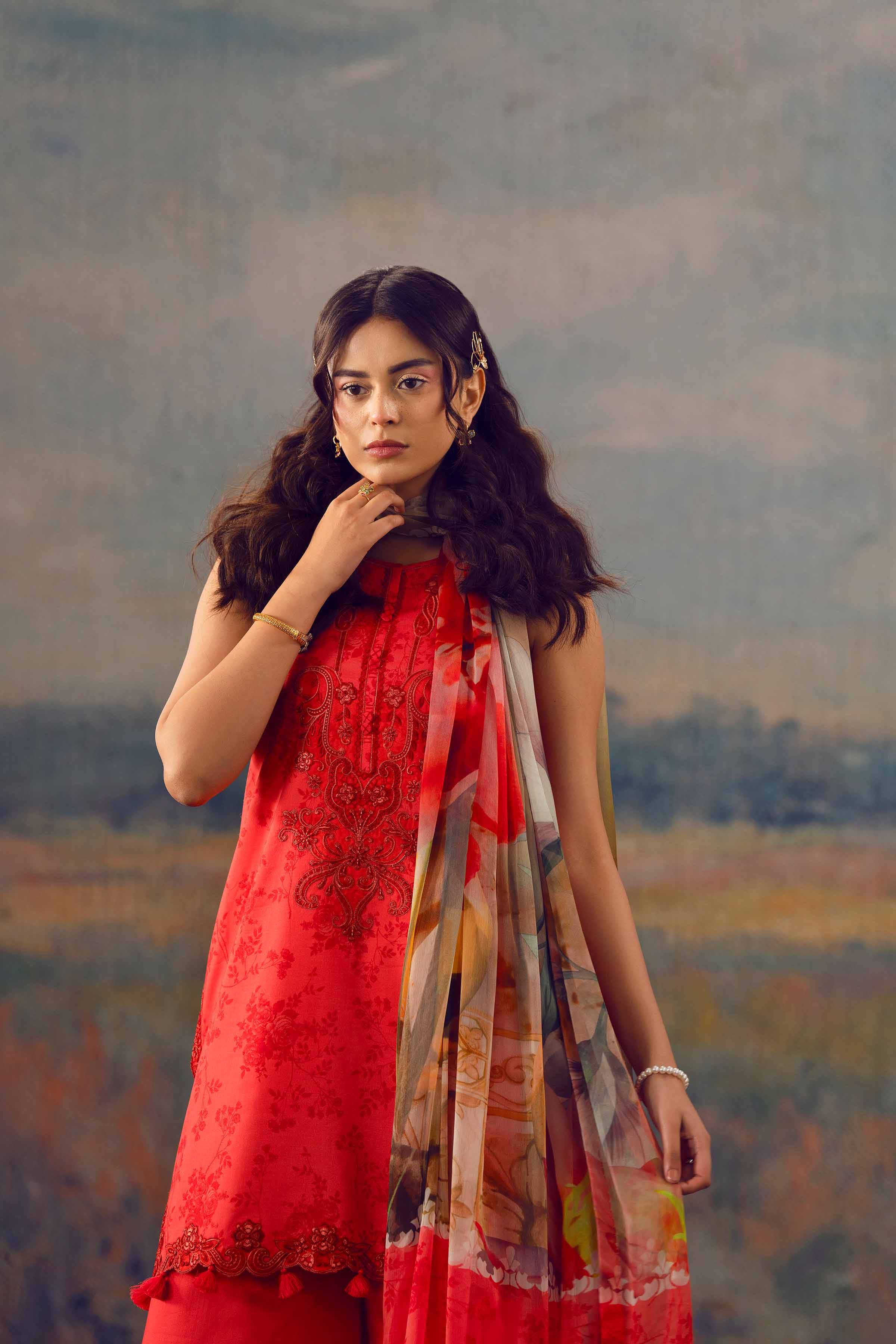 3 Piece - Digital Printed Embroidered Suit - 42601150 - Image 5