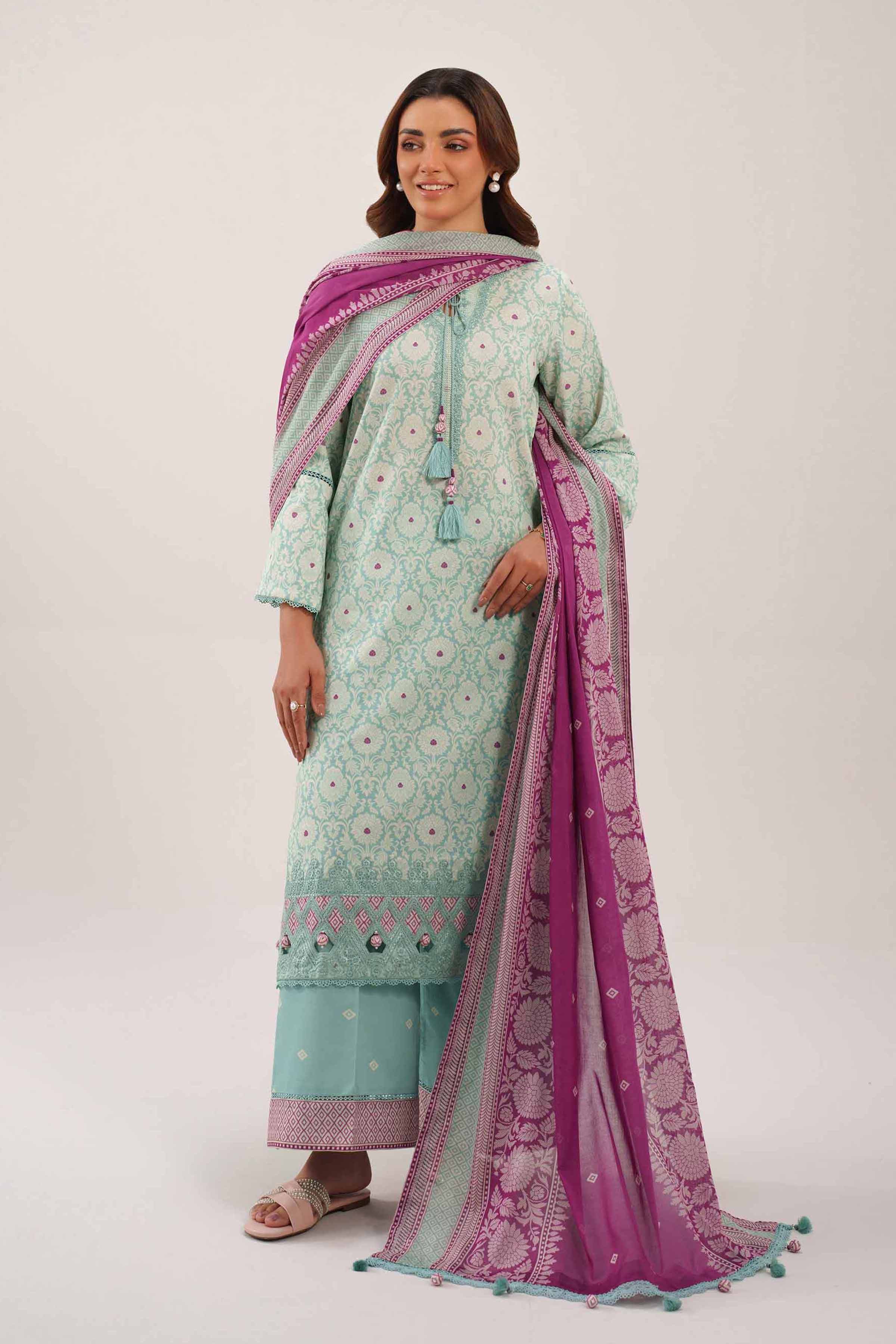 3 Piece - Printed Embroidered Suit - 42601162 - Image 2