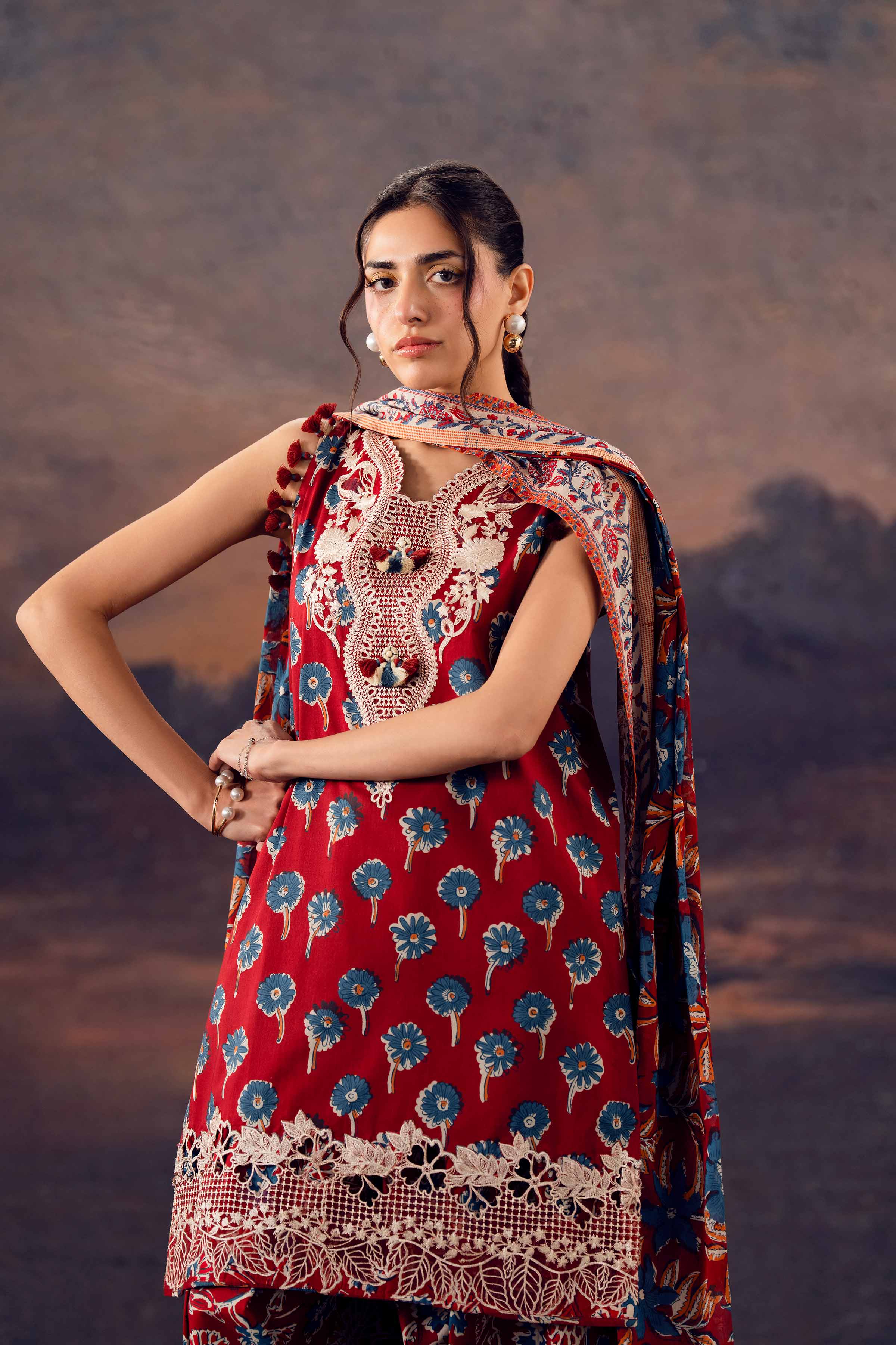 3 Piece - Printed Embroidered Suit - 42601165 - Image 4