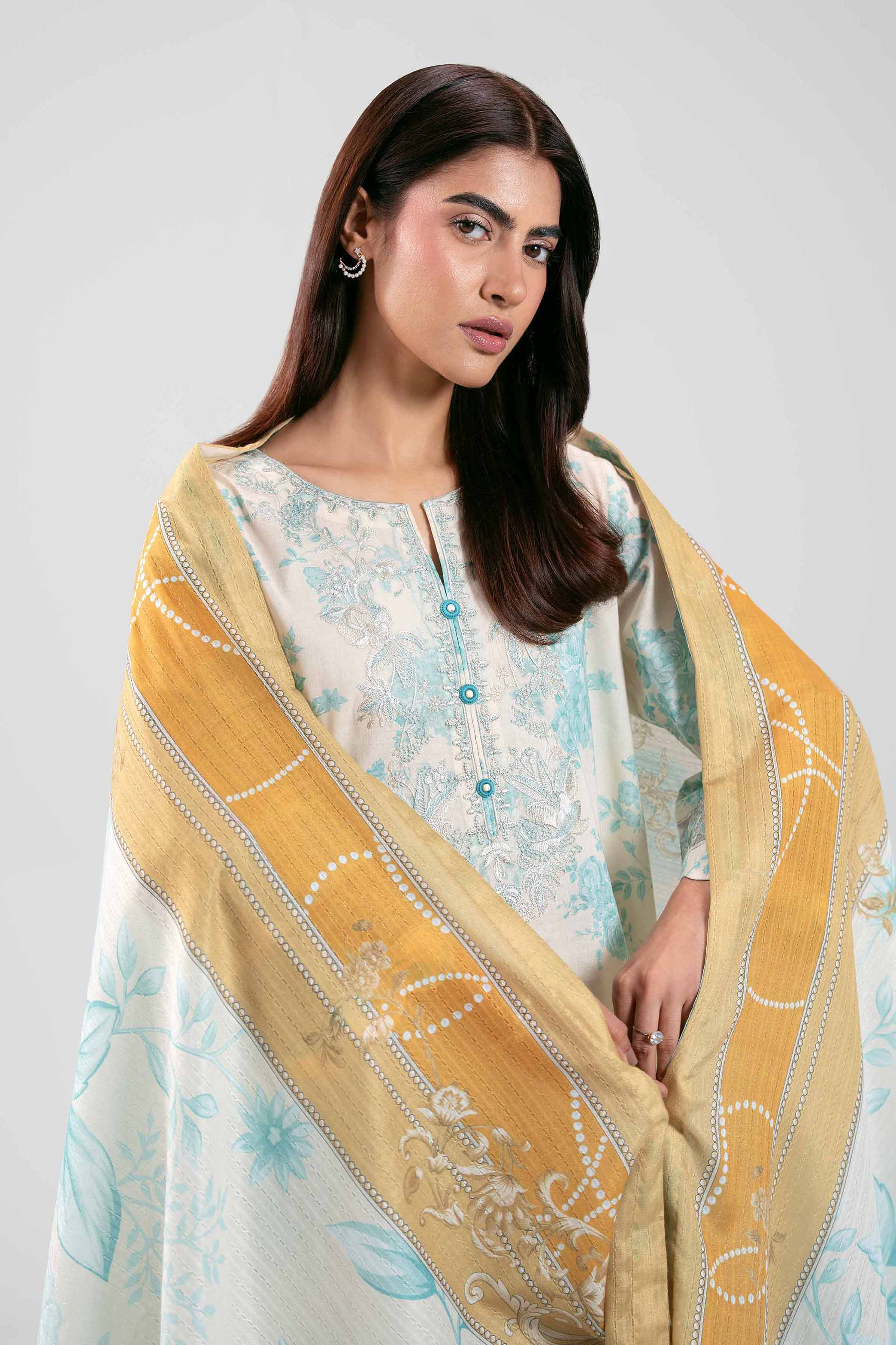 3 Piece - Digital Printed Embroidered Suit - 42601206 - Image 2