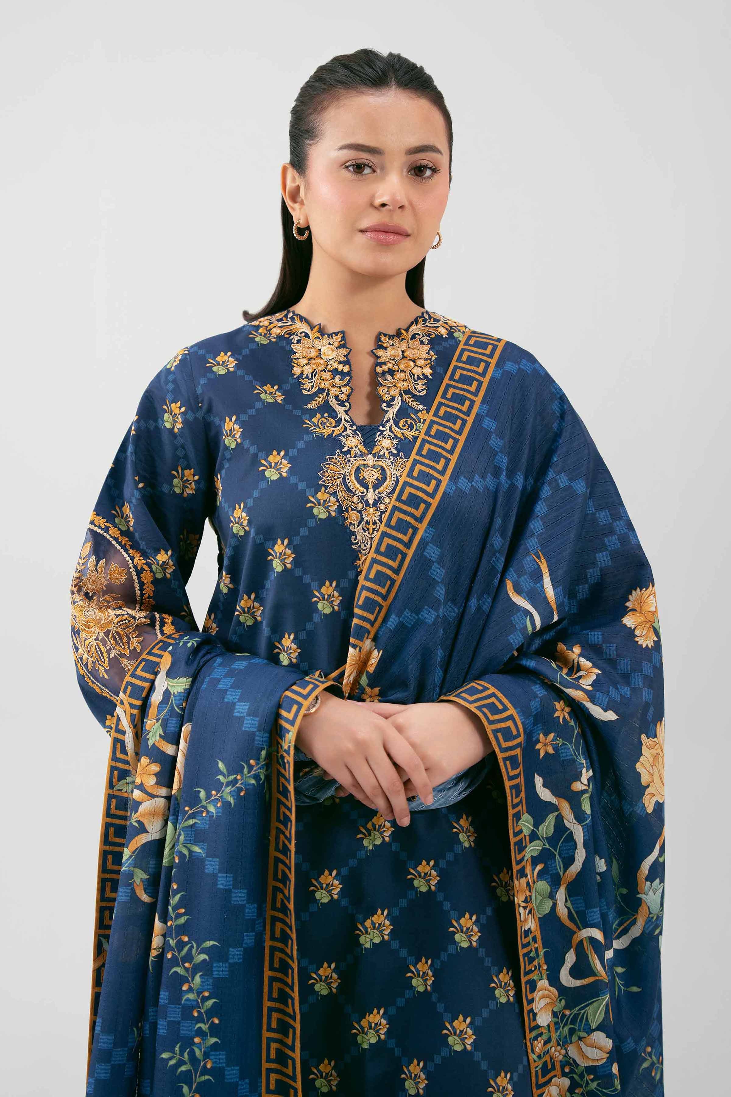 3 Piece - Digital Printed Embroidered Suit - 42601209 - Image 2