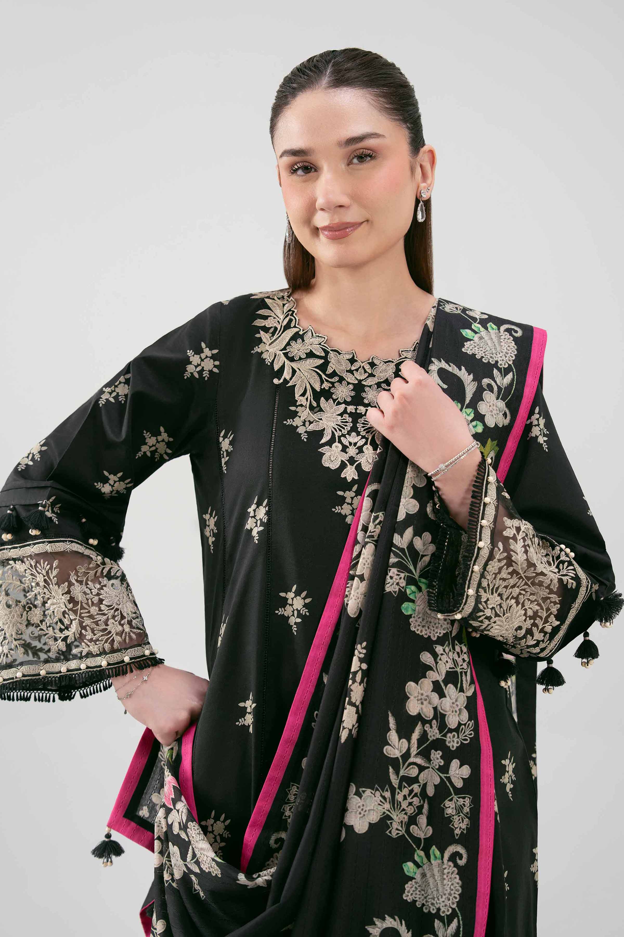 3 Piece - Digital Printed Embroidered Suit - 42601210 - Image 2