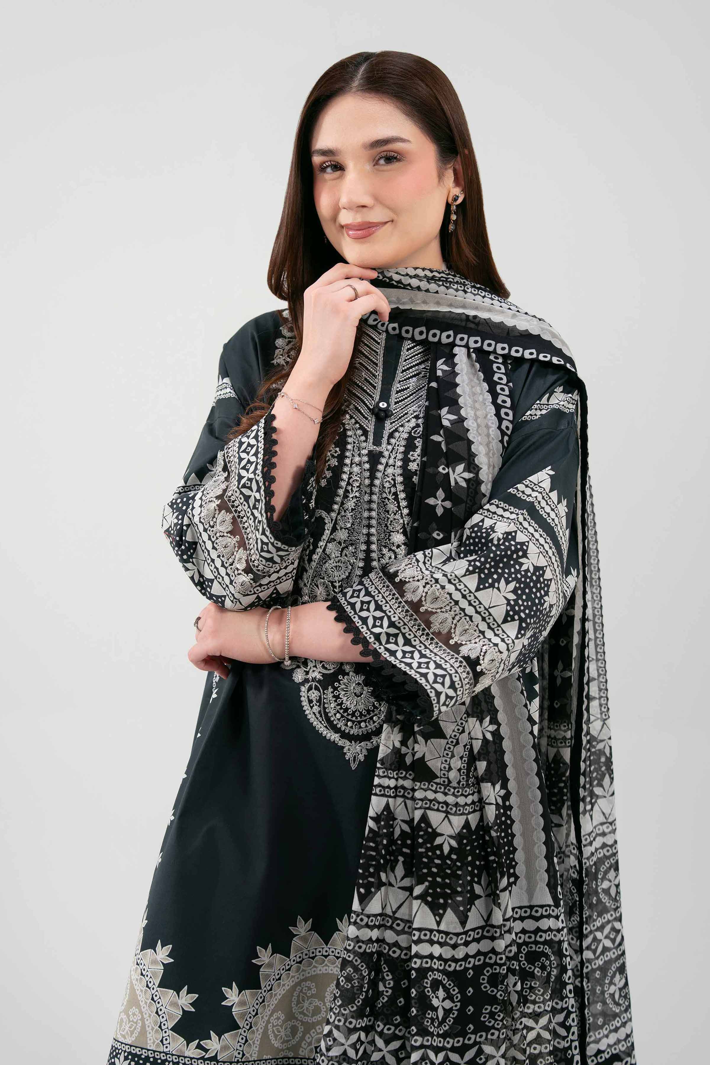 3 Piece - Digital Printed Embroidered Suit - 42601212 - Image 2