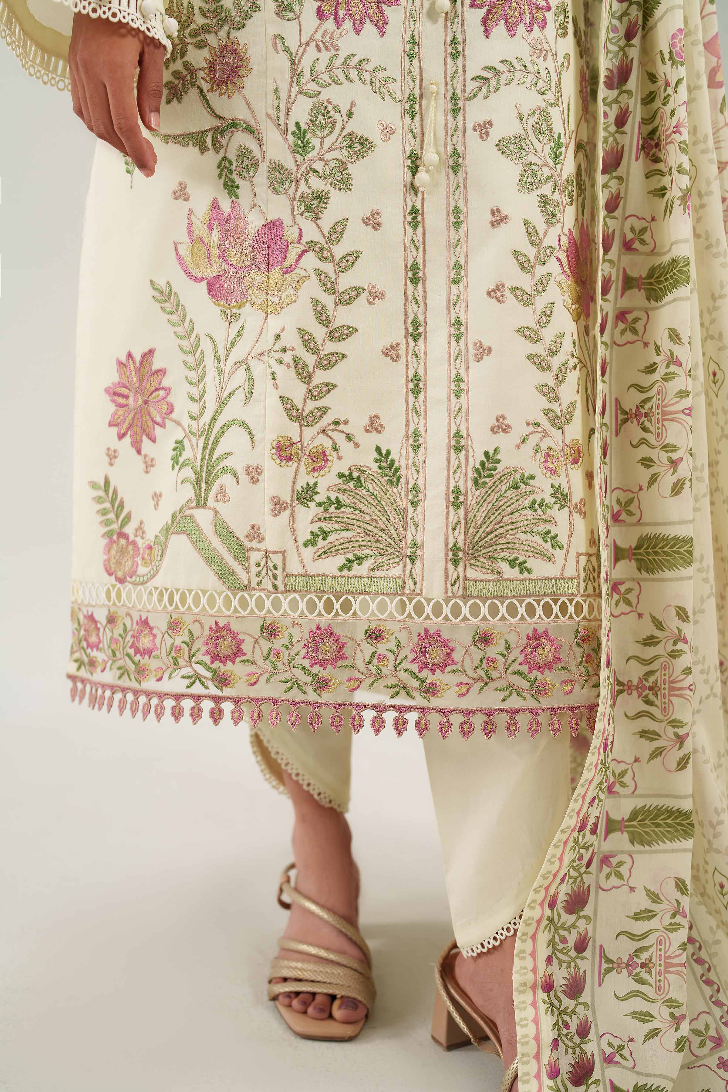 3 Piece - Printed Embroidered Suit - 42601278 - Image 5