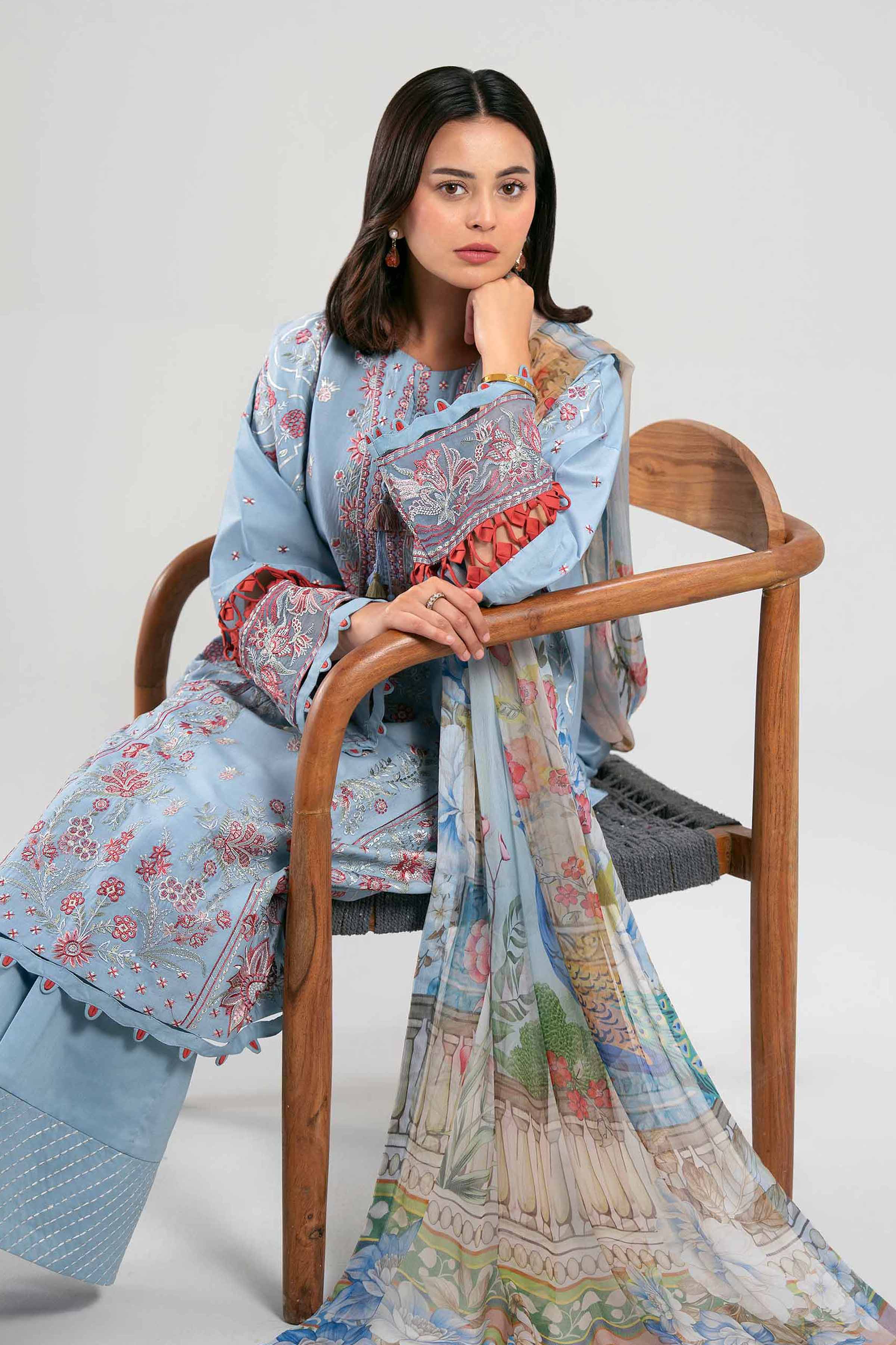 3 Piece - Digital Printed Embroidered Suit - 42601338 - Image 2
