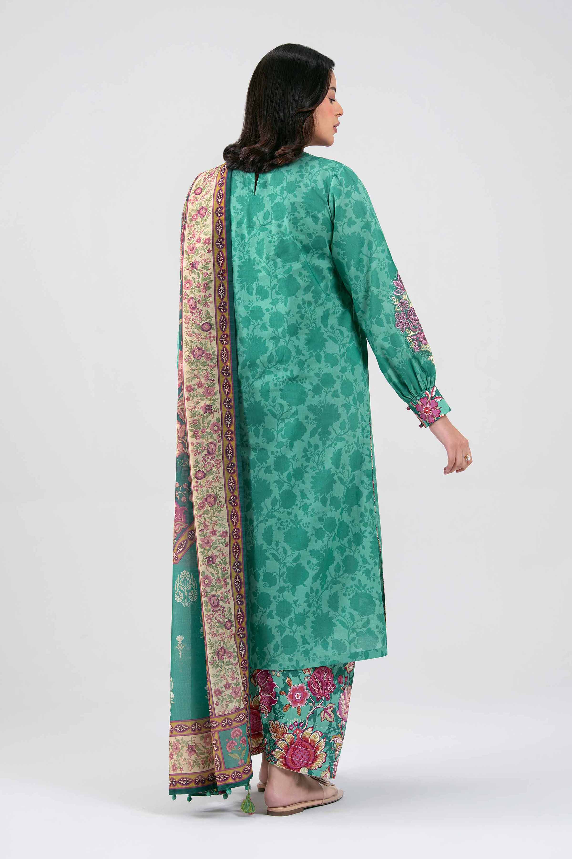 3 Piece - Digital Printed Embroidered Suit - 42601355 - Image 3