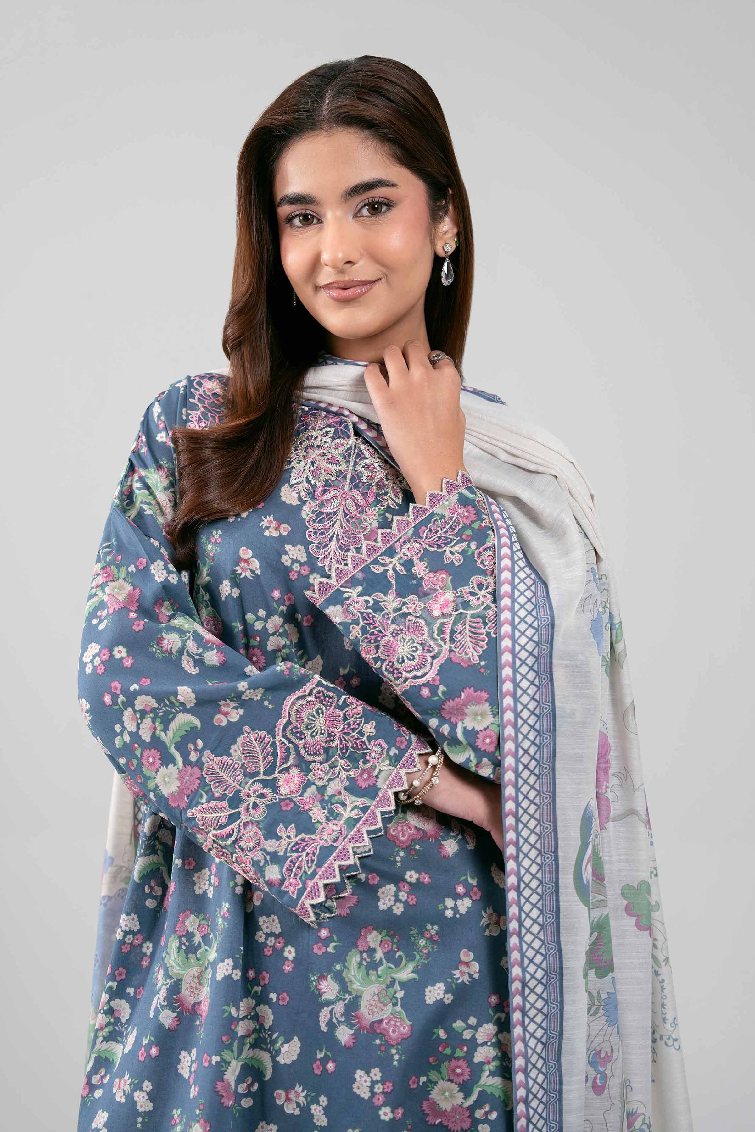 3 Piece - Digital Printed Embroidered Suit - 42601356 - Image 2