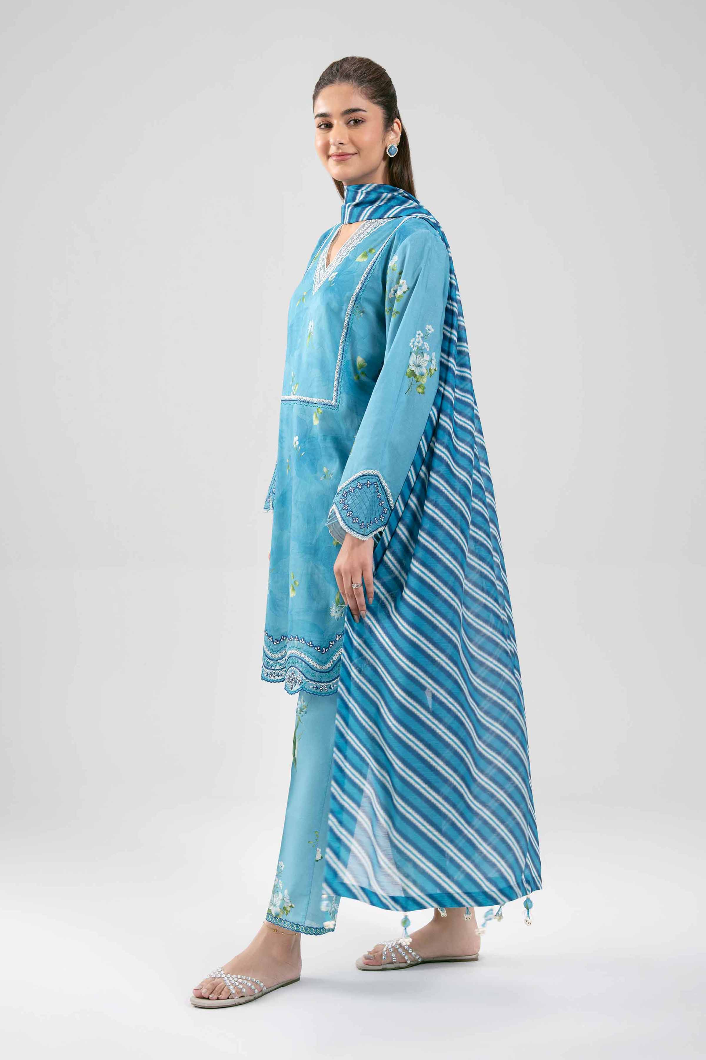 3 Piece - Digital Printed Embroidered Suit - 42601361 - Image 6