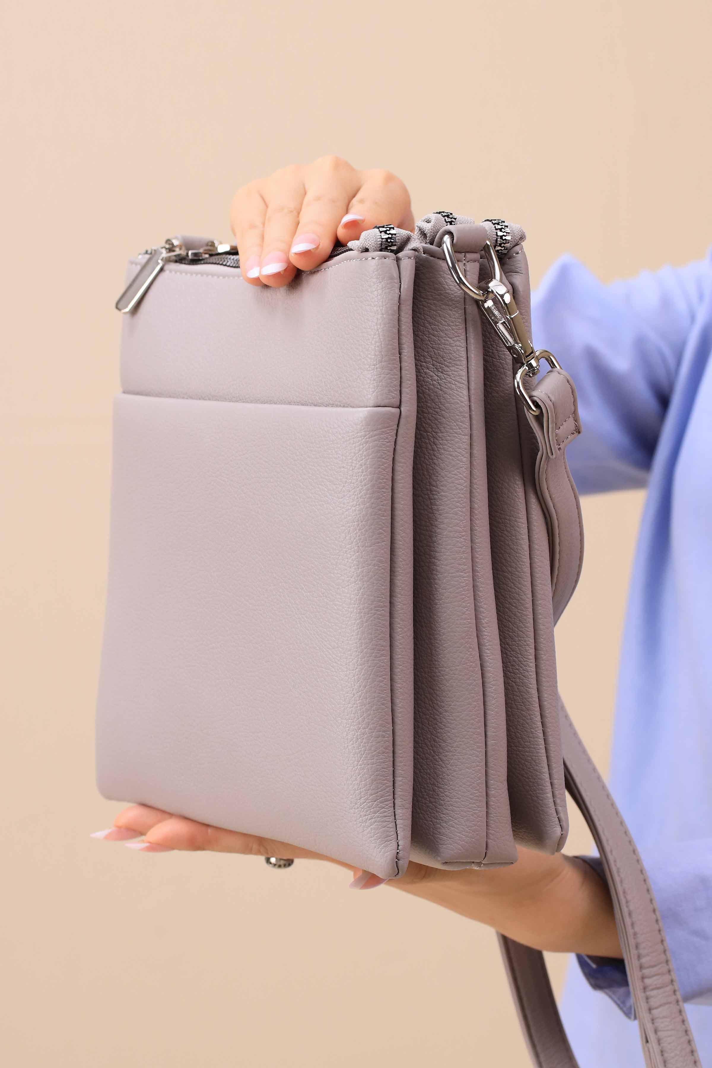 Grey Shoulder Bag-445612111 - Image 4