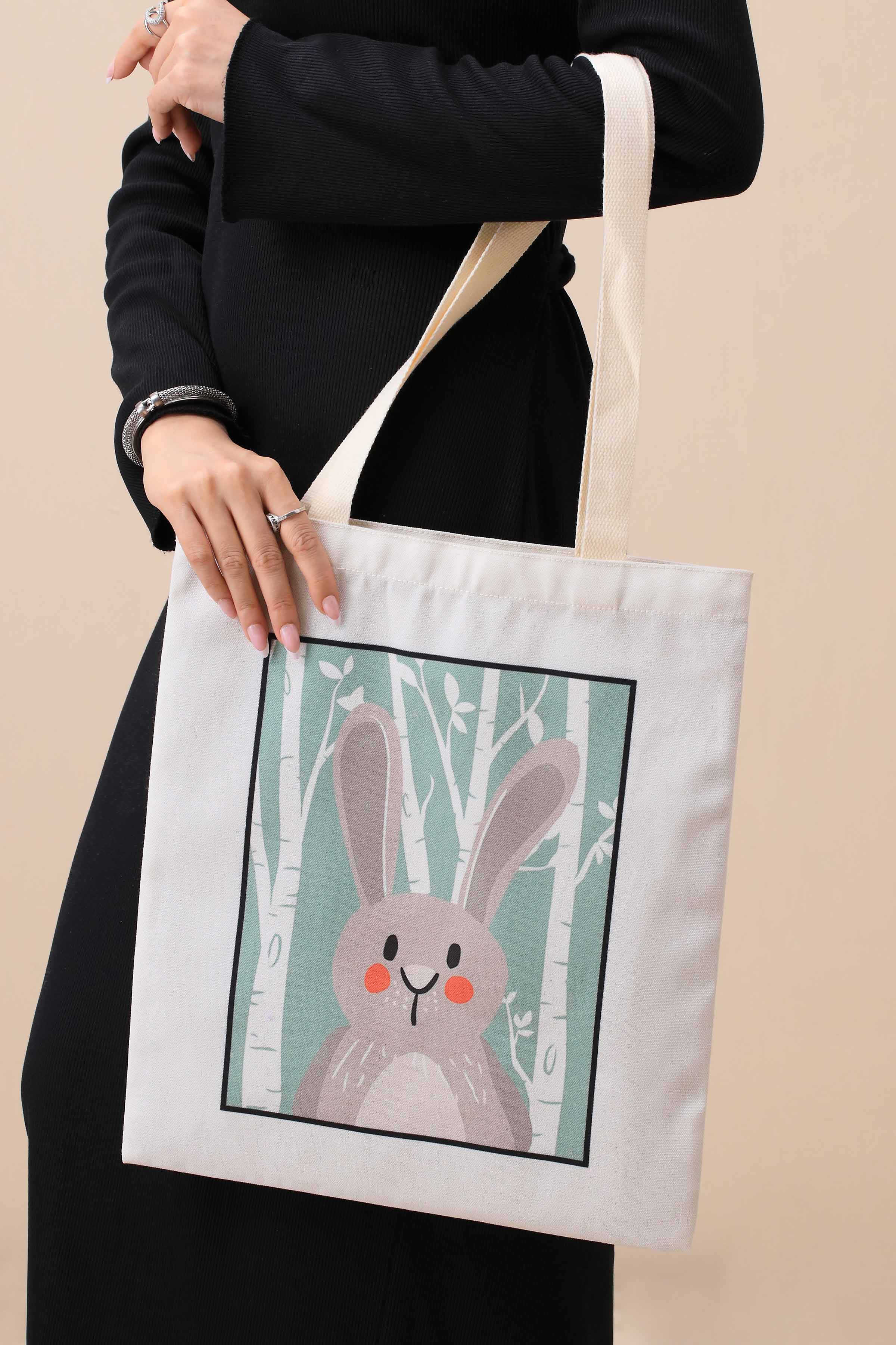 Off White Fabric Bag-443792107 - Image 2