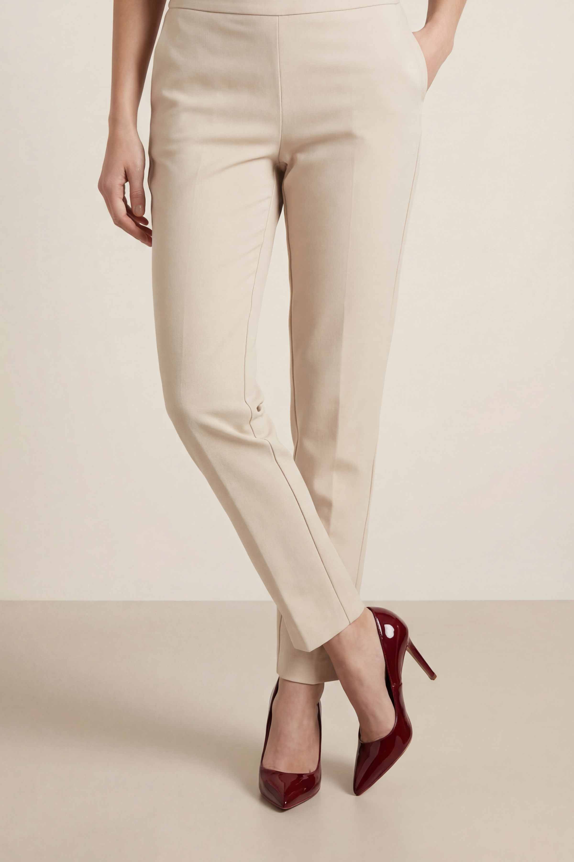 Beige Women Pants-447960118 - Image 4