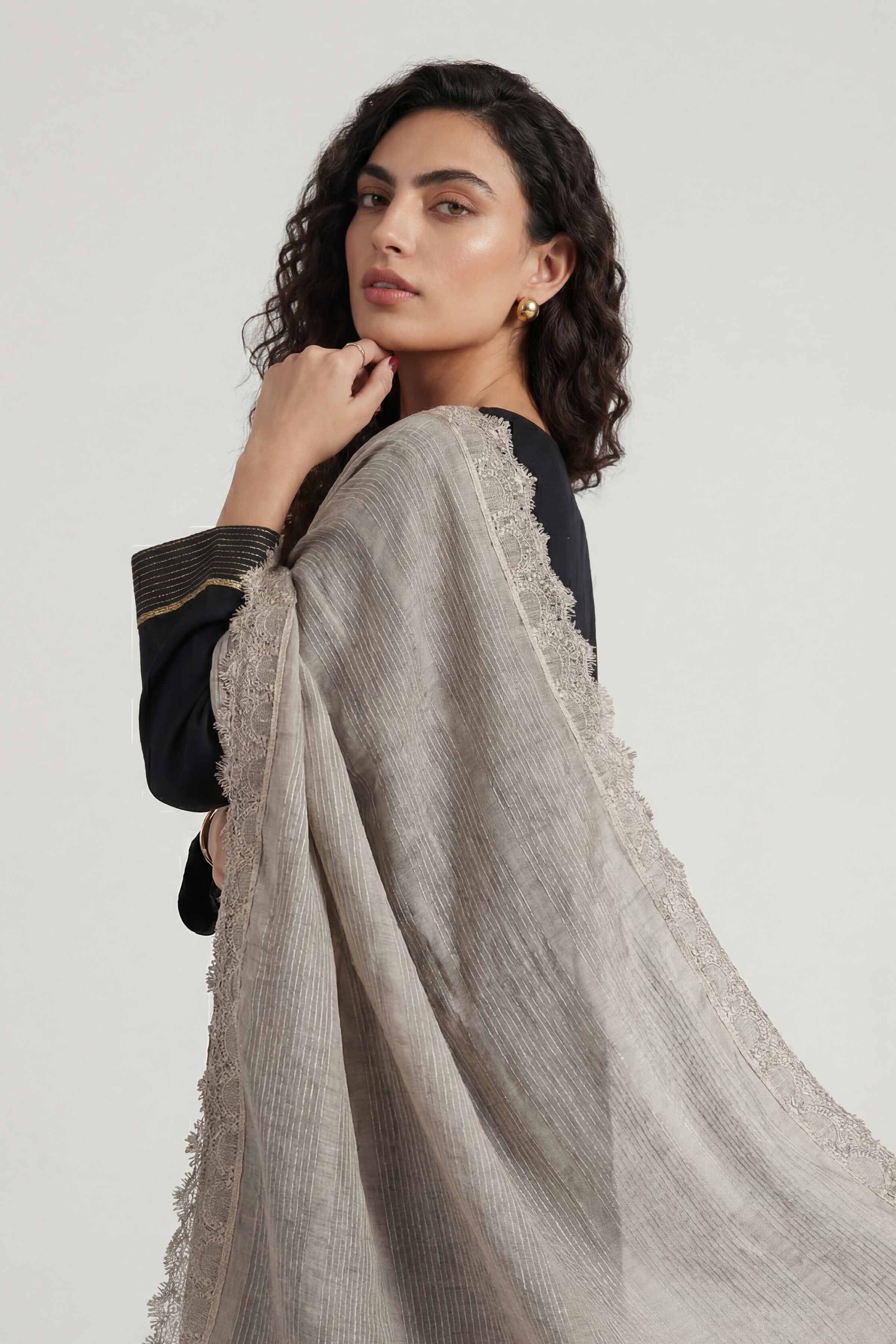 Grey Women Scarf-447892111 - Image 4