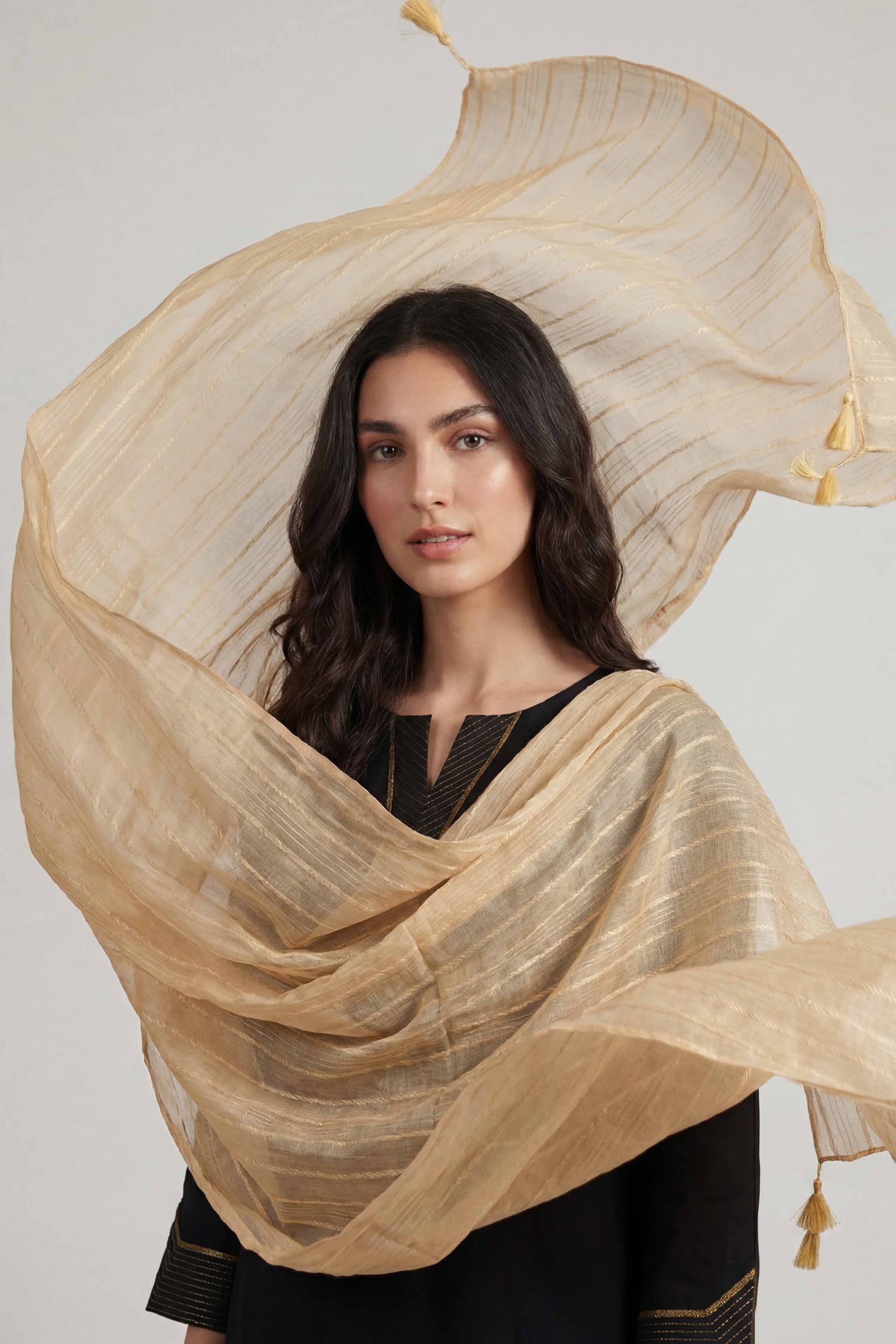 Camel Women Scarf-447902129 - Image 2