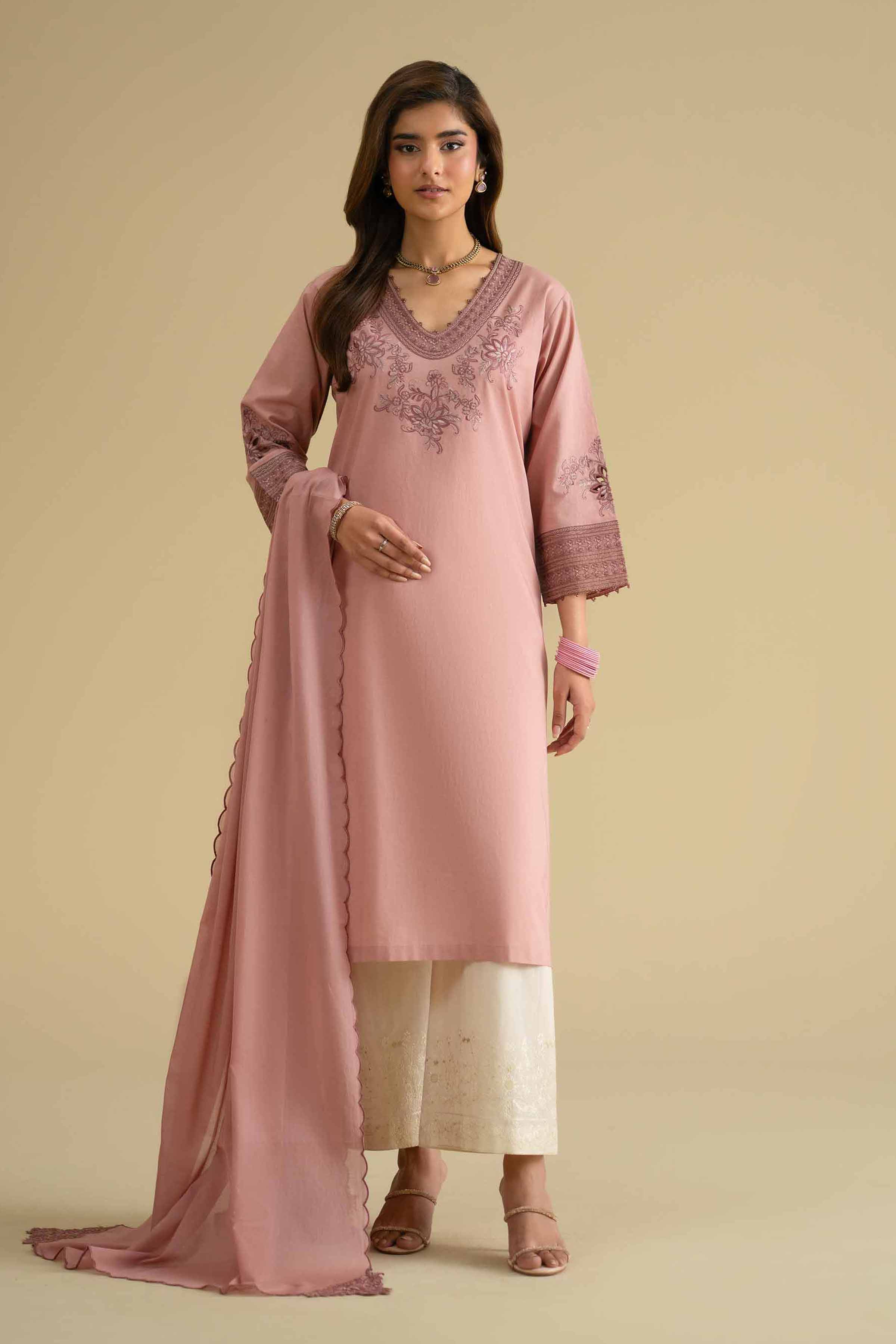 2 Piece - Embroidered Suit - KFE26-17 - Image 5