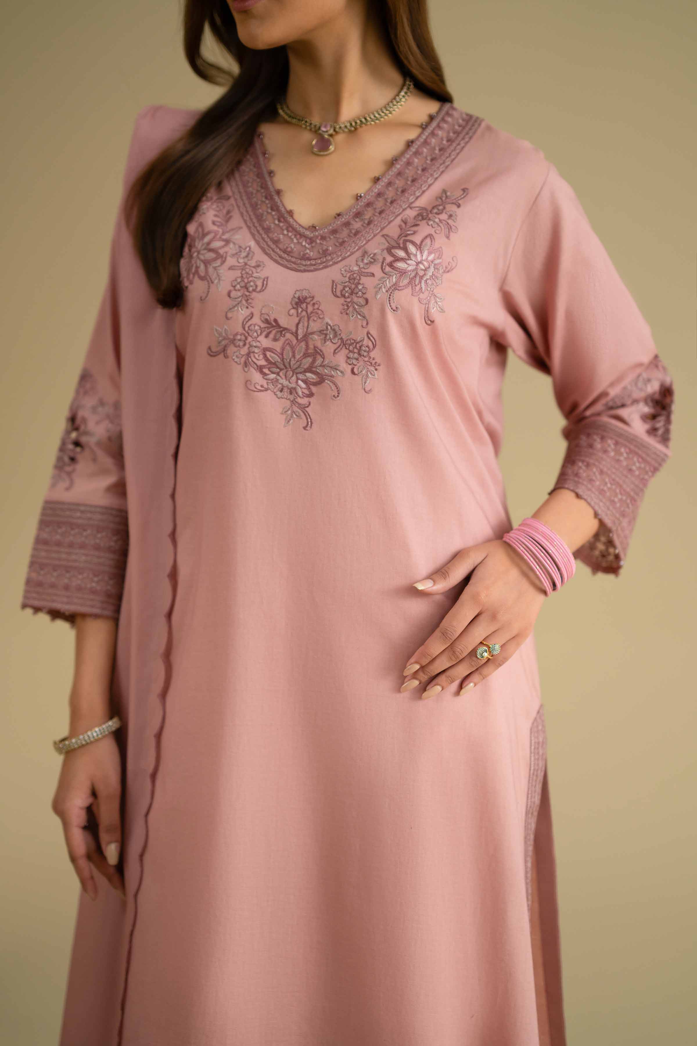 2 Piece - Embroidered Suit - KFE26-17 - Image 6