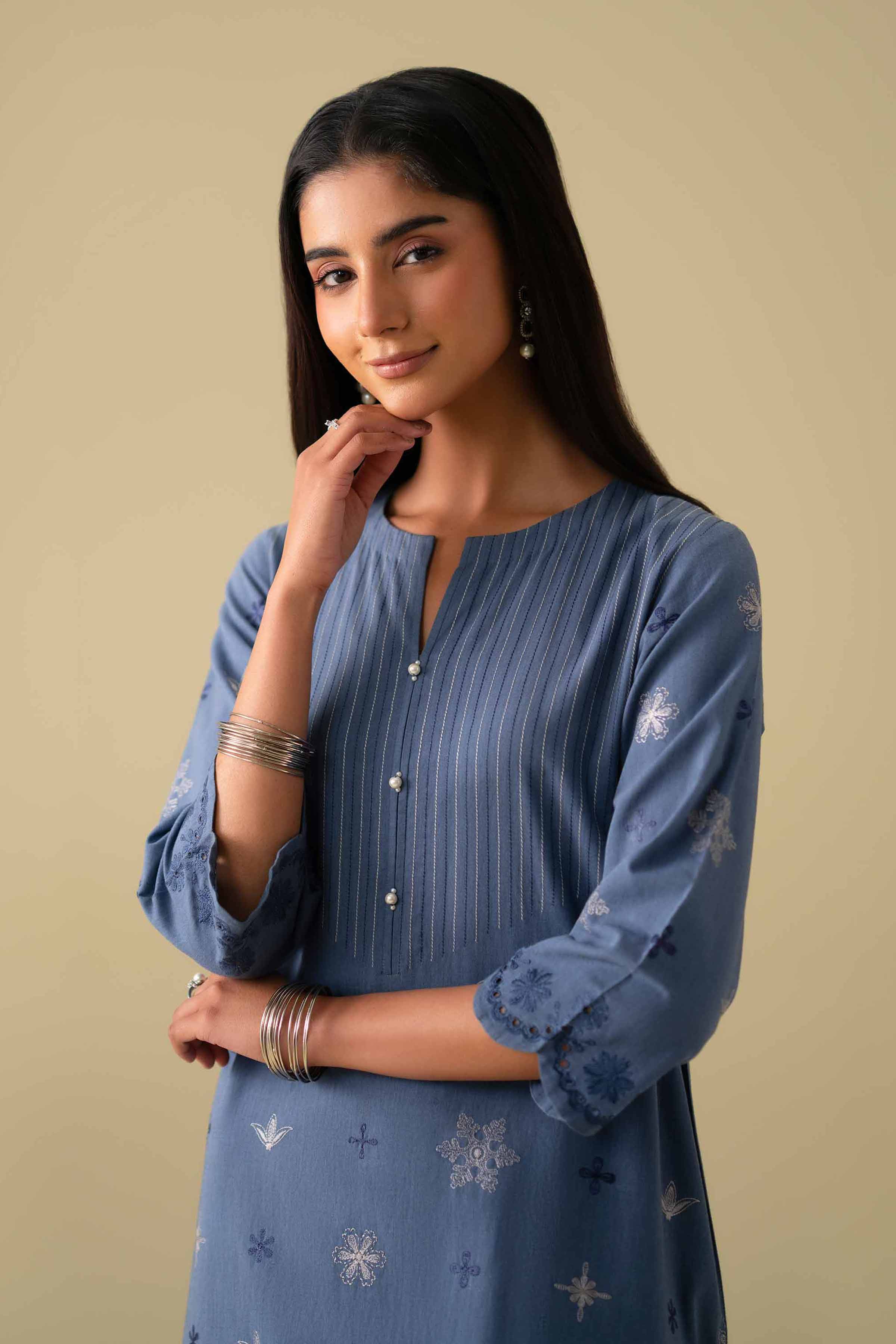 2 Piece - Embroidered Suit - KFE26-42 - Image 7