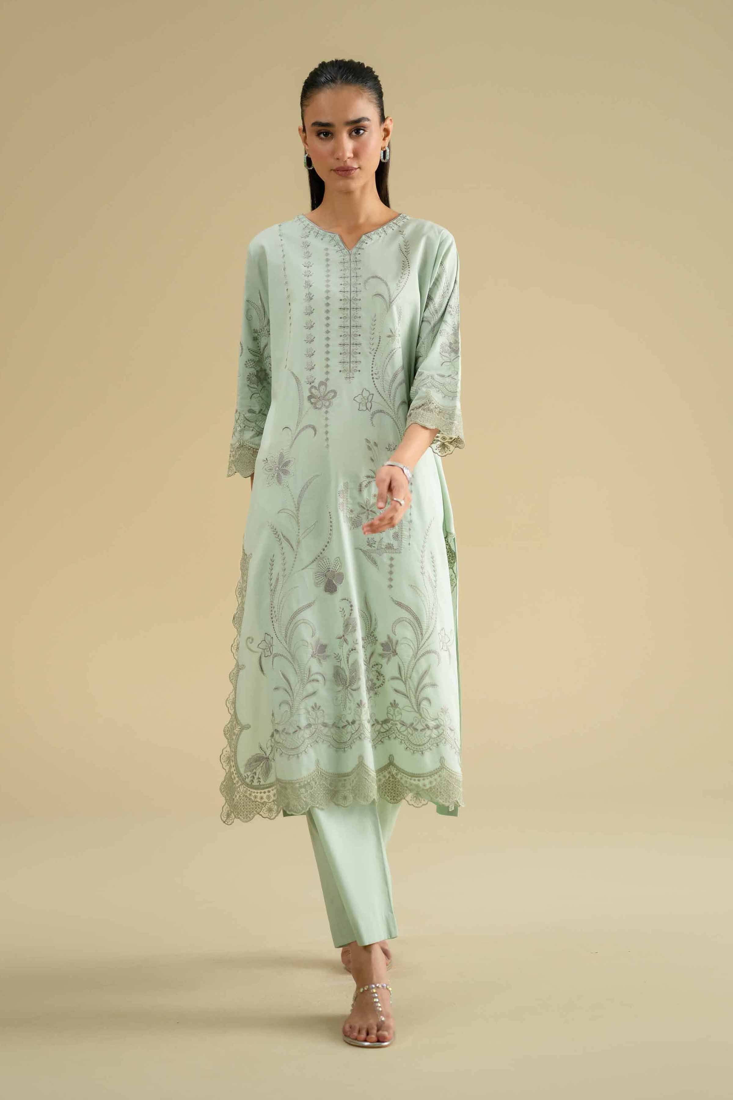 2 Piece - Embroidered Suit - KFE26-47 - Image 2