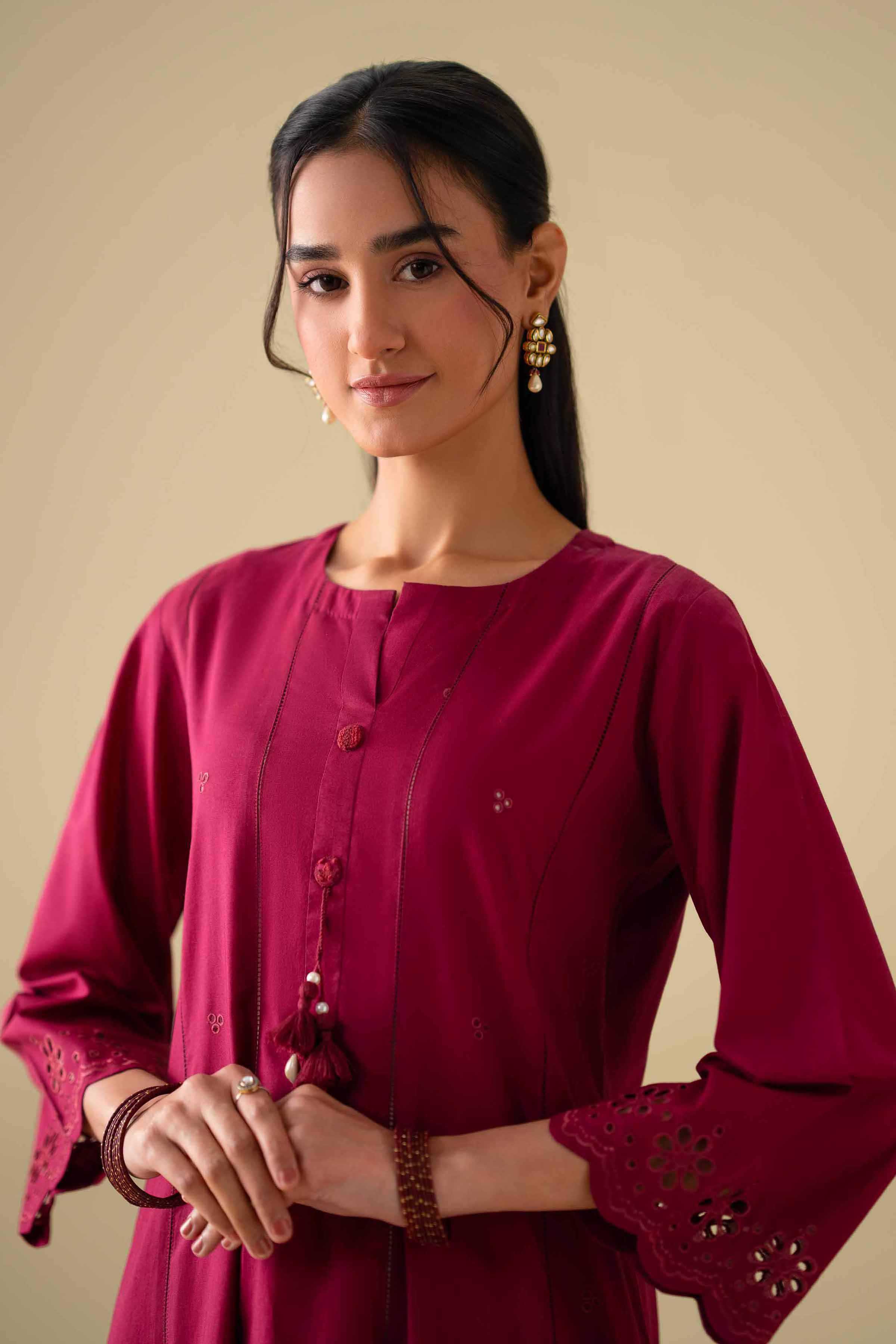 2 Piece - Embroidered Suit - KFE26-49 - Image 5