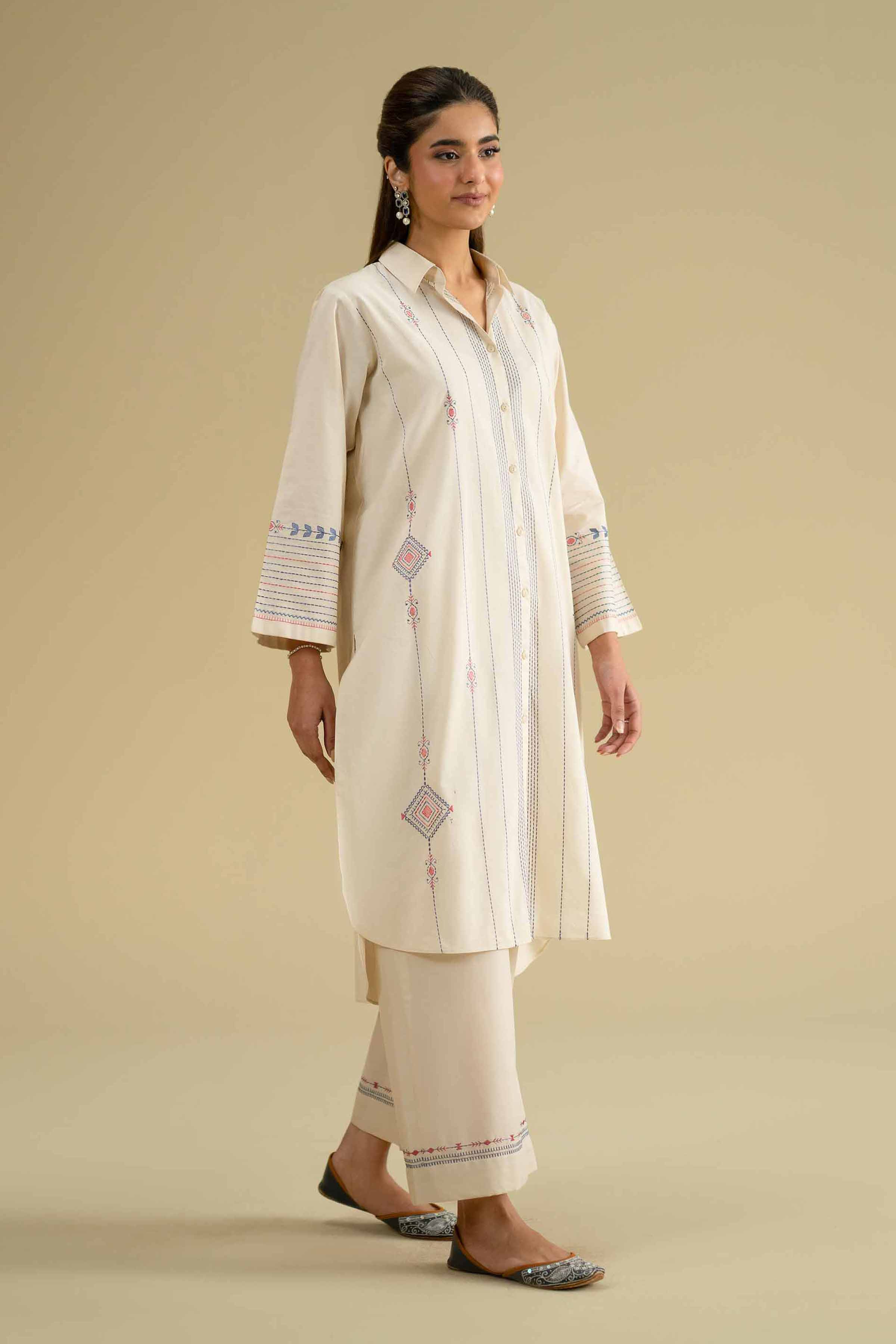 2 Piece - Embroidered Suit - KFE26-51 - Image 4