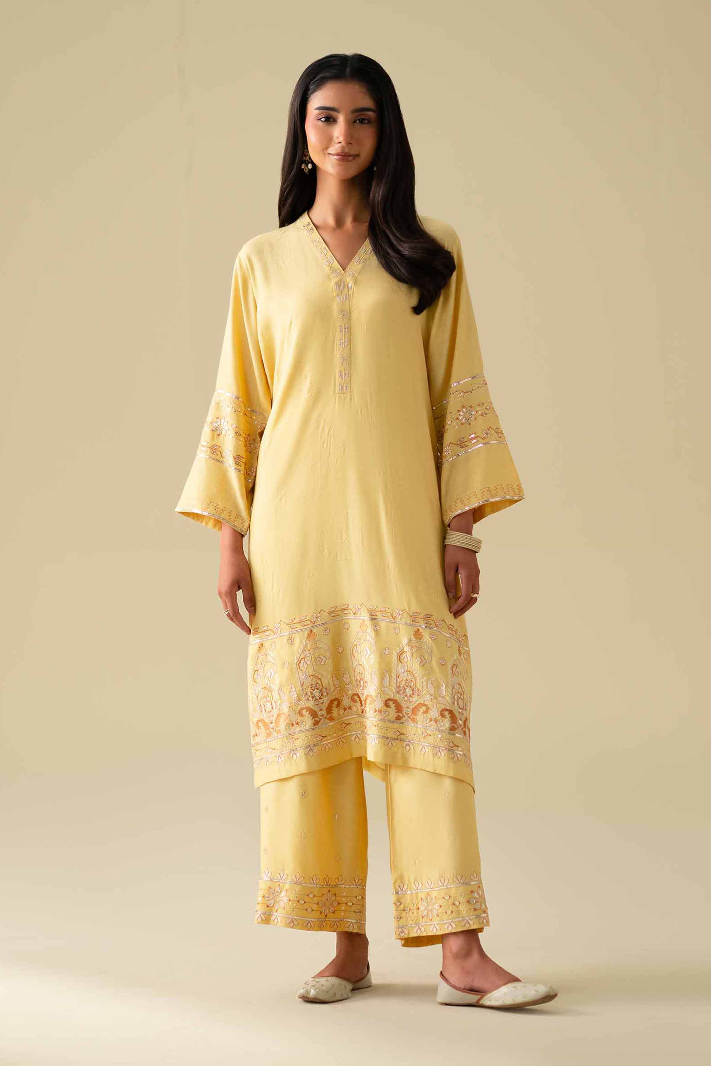 2 Piece - Embroidered Suit - KFE26-68 - Image 3