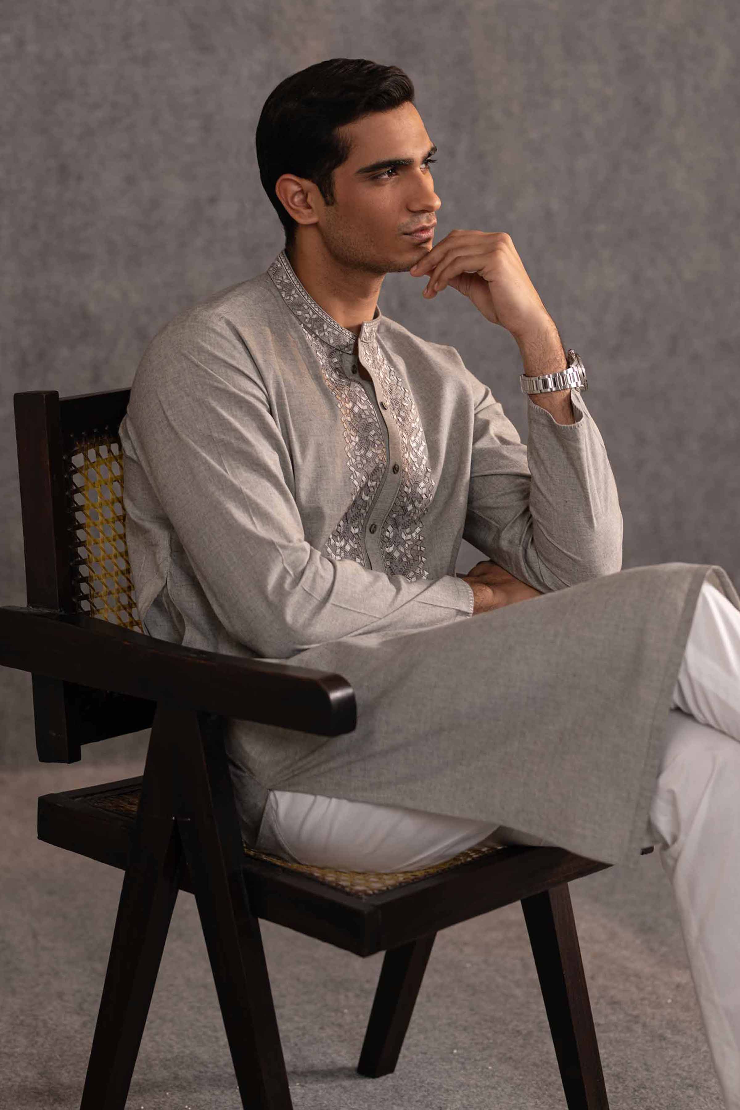 2 Piece - Embroidered Naqsh Suit - KNS25-10 - Image 2
