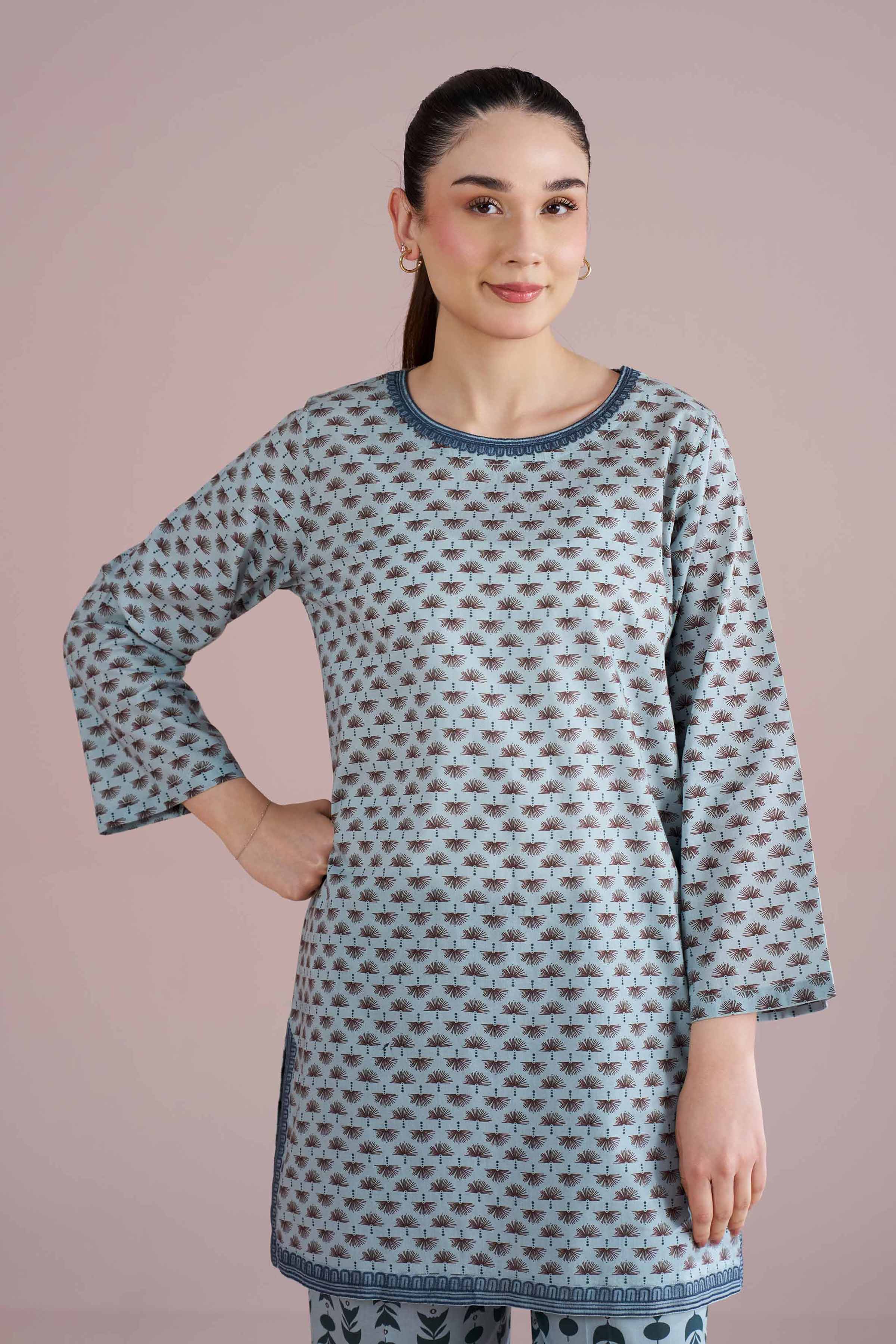 2 Piece - Printed Embroidered Suit - PE26-202 - Image 6