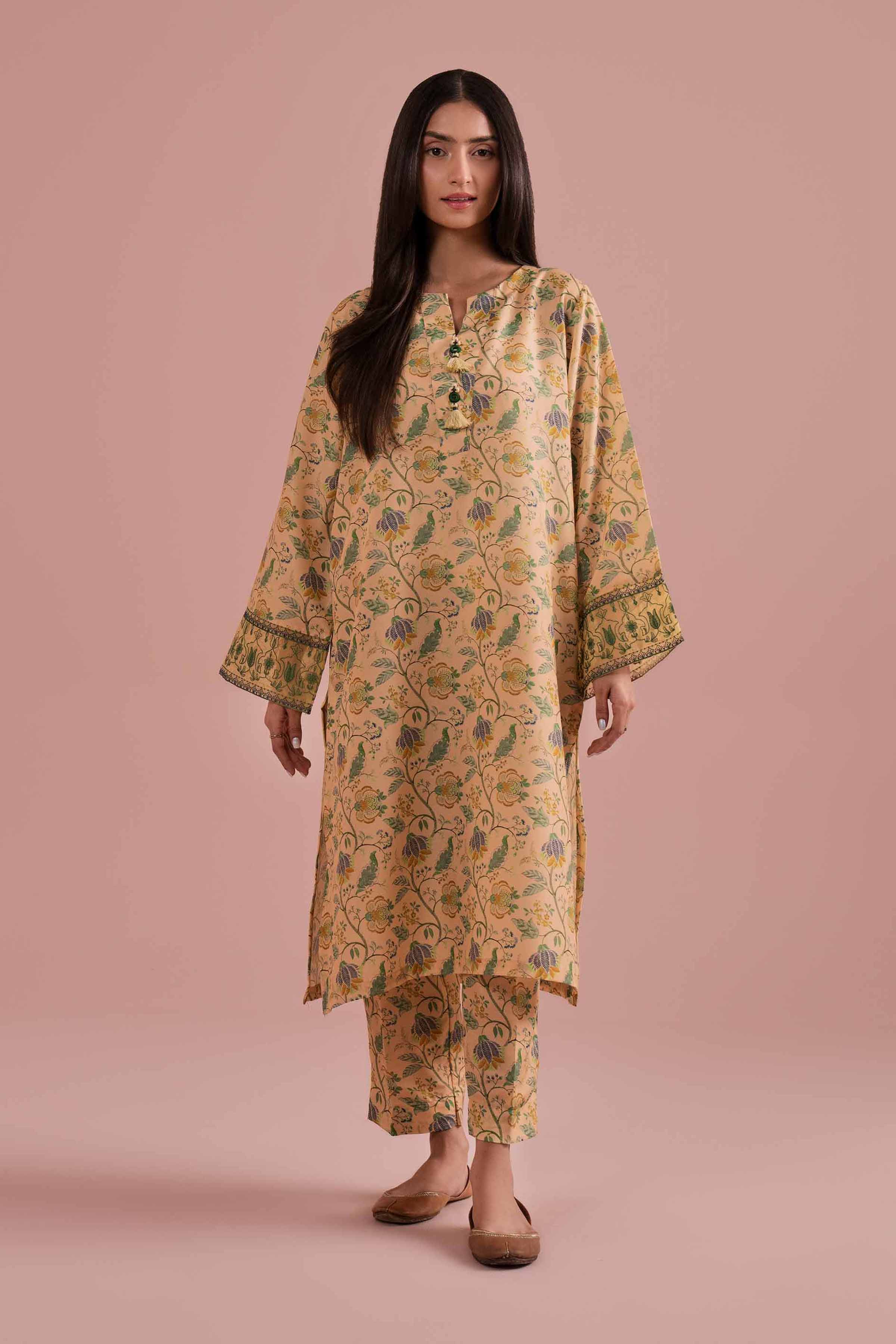 2 Piece - Printed Embroidered Suit - PE26-29 - Image 5