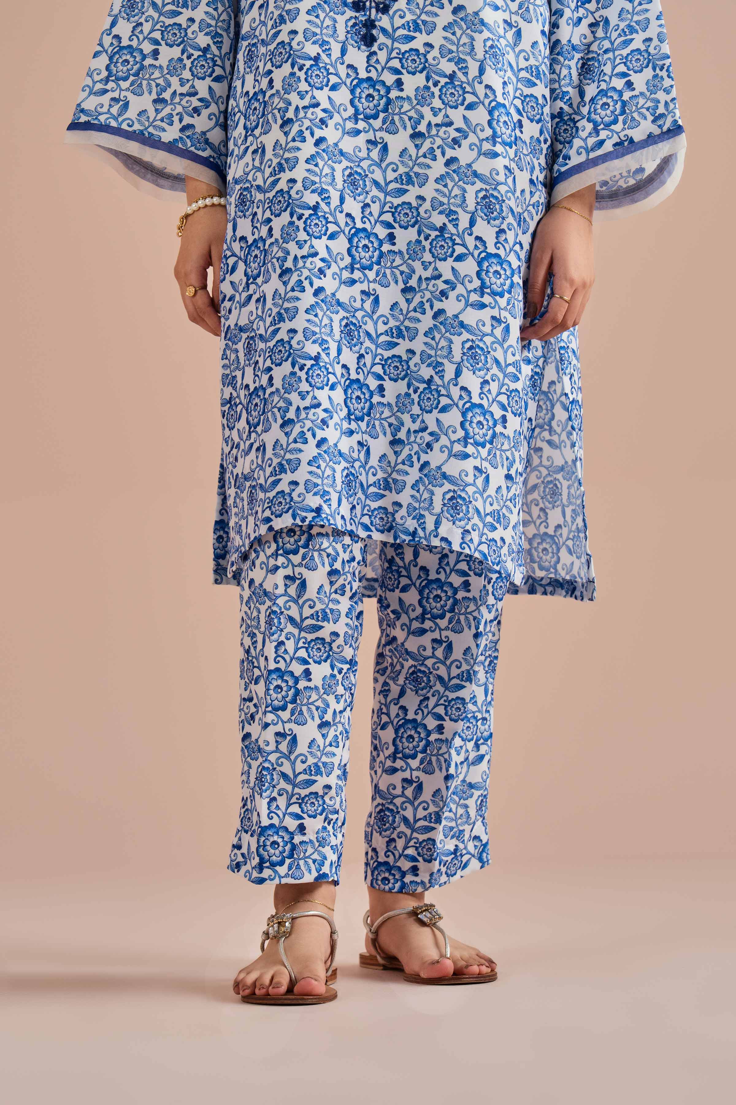 2 Piece - Printed Embroidered Suit - PE26-32 - Image 9