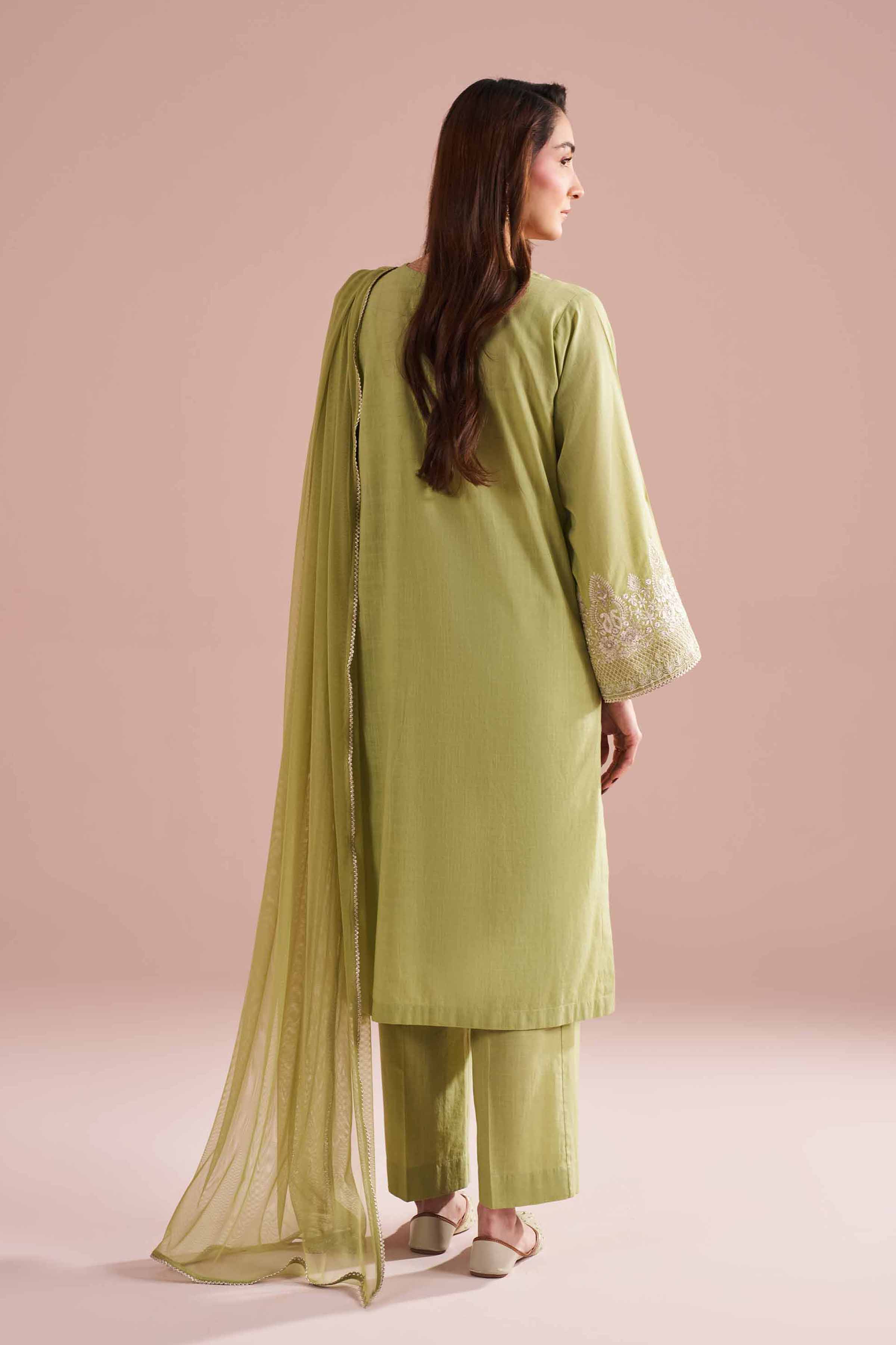 3 Piece - Embroidered Suit - PE26-323 - Image 3