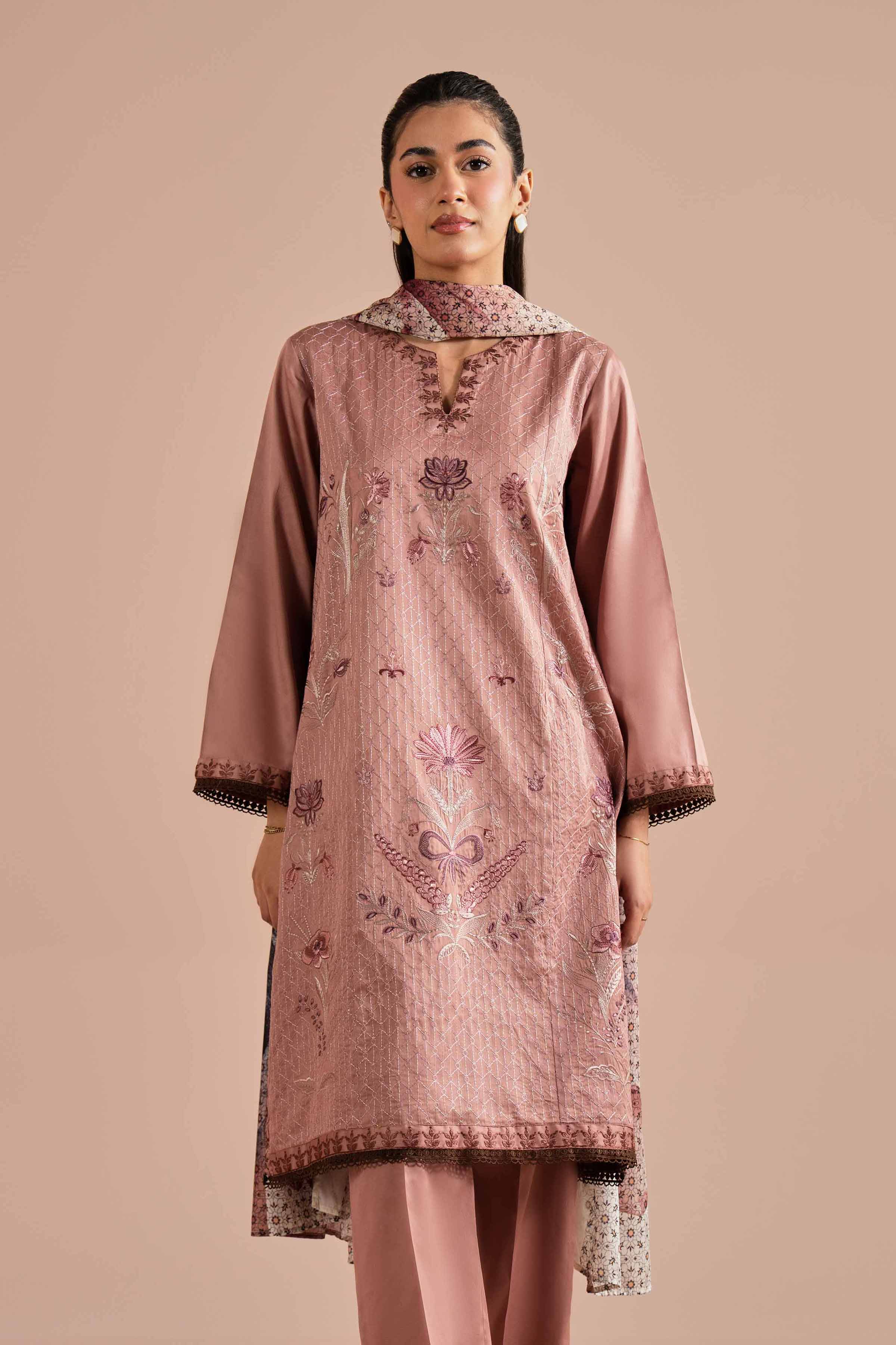 3 Piece - Embroidered Suit - PE26-61 - Image 7