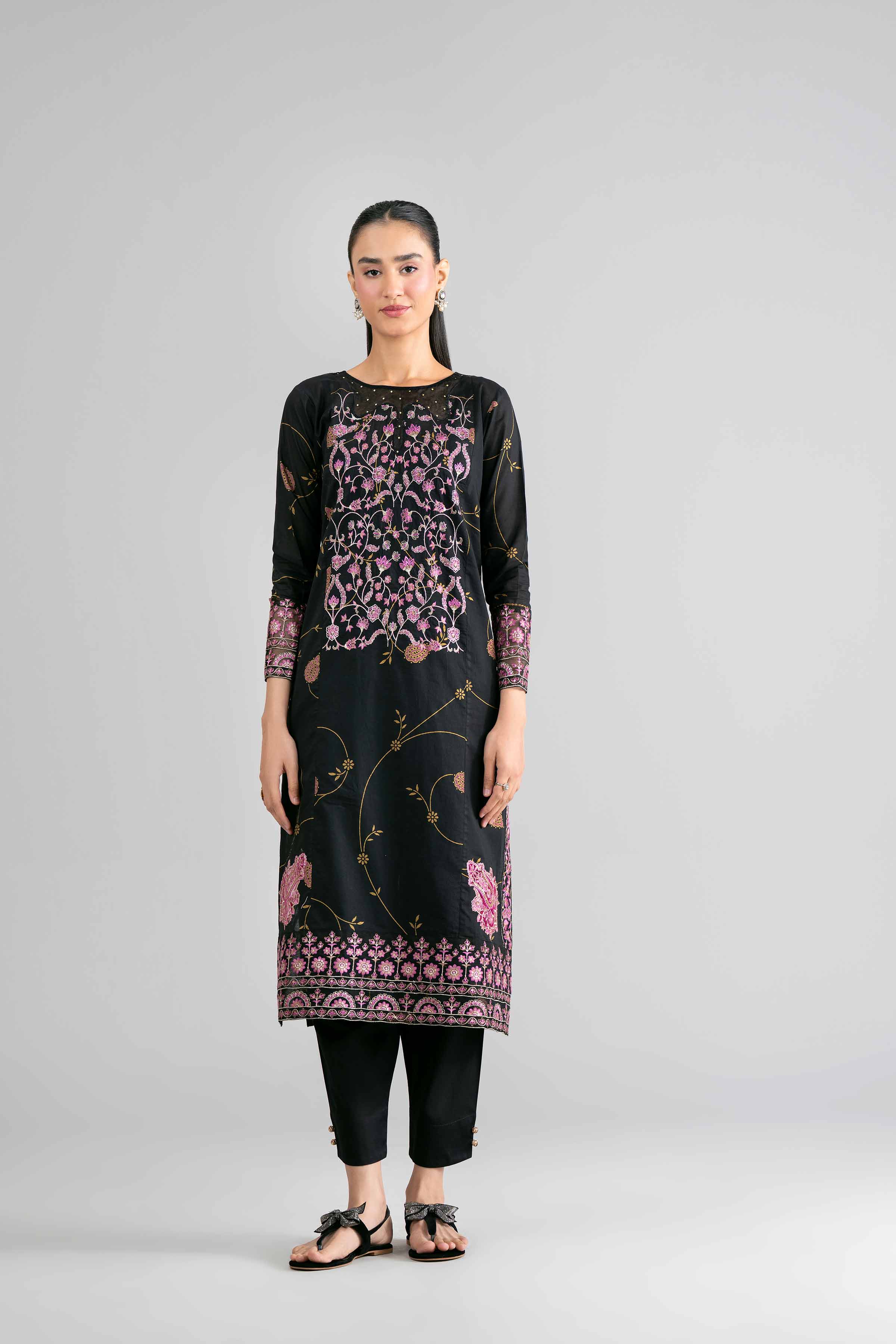 2 Piece - Printed Embroidered Suit - PMD26-03 M - Image 7