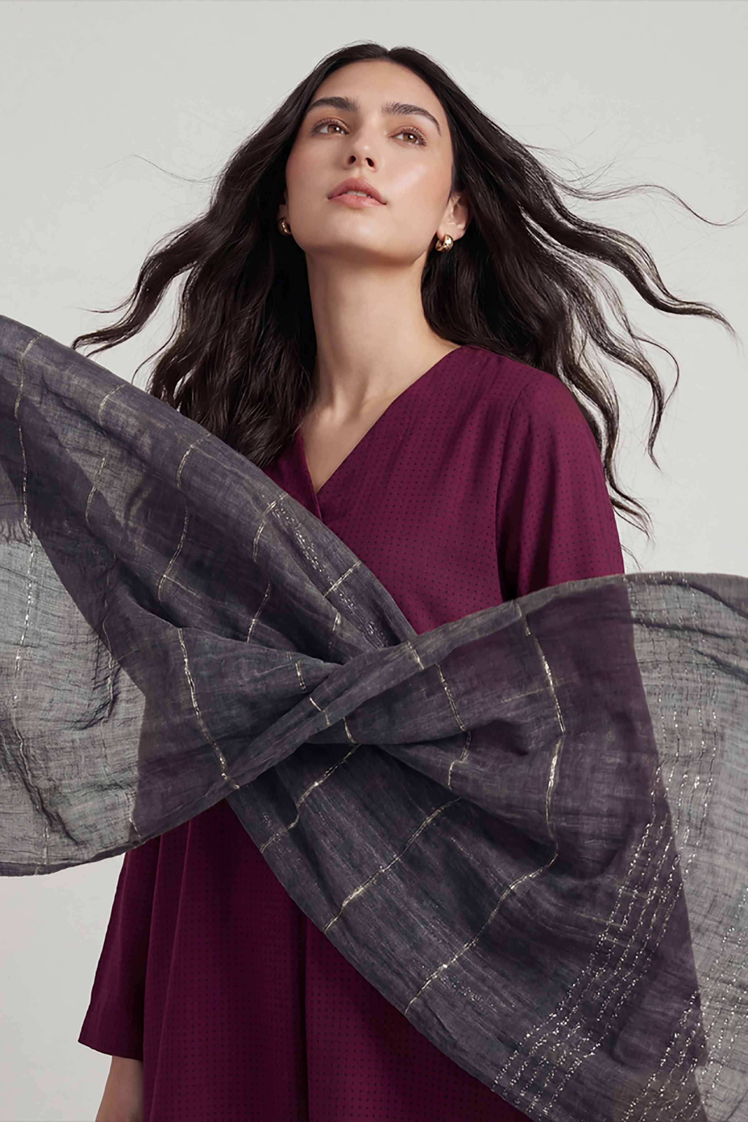 Dark Grey Women Scarf-447772120 - Image 3