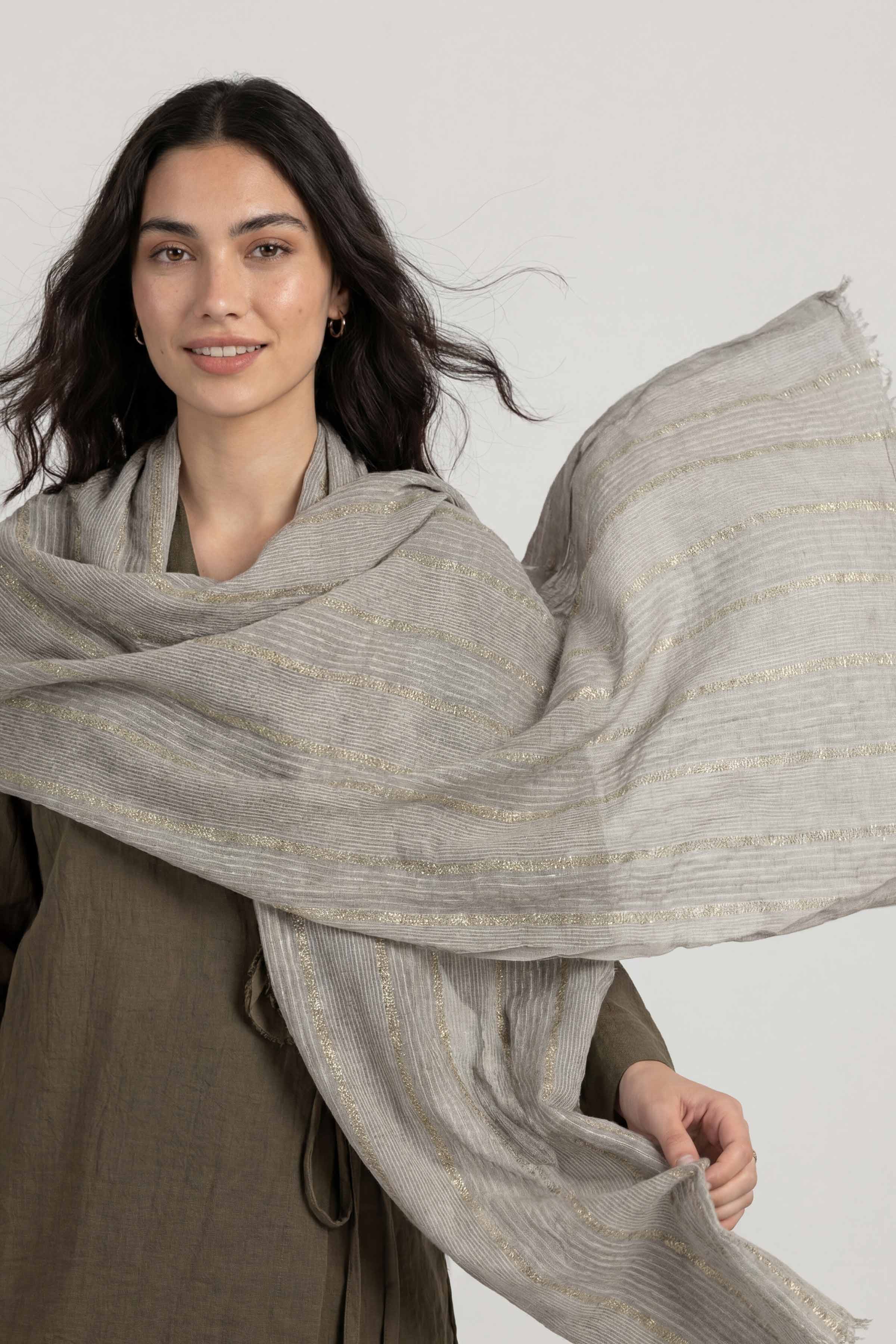 Grey Women Scarf-447792111 - Image 5