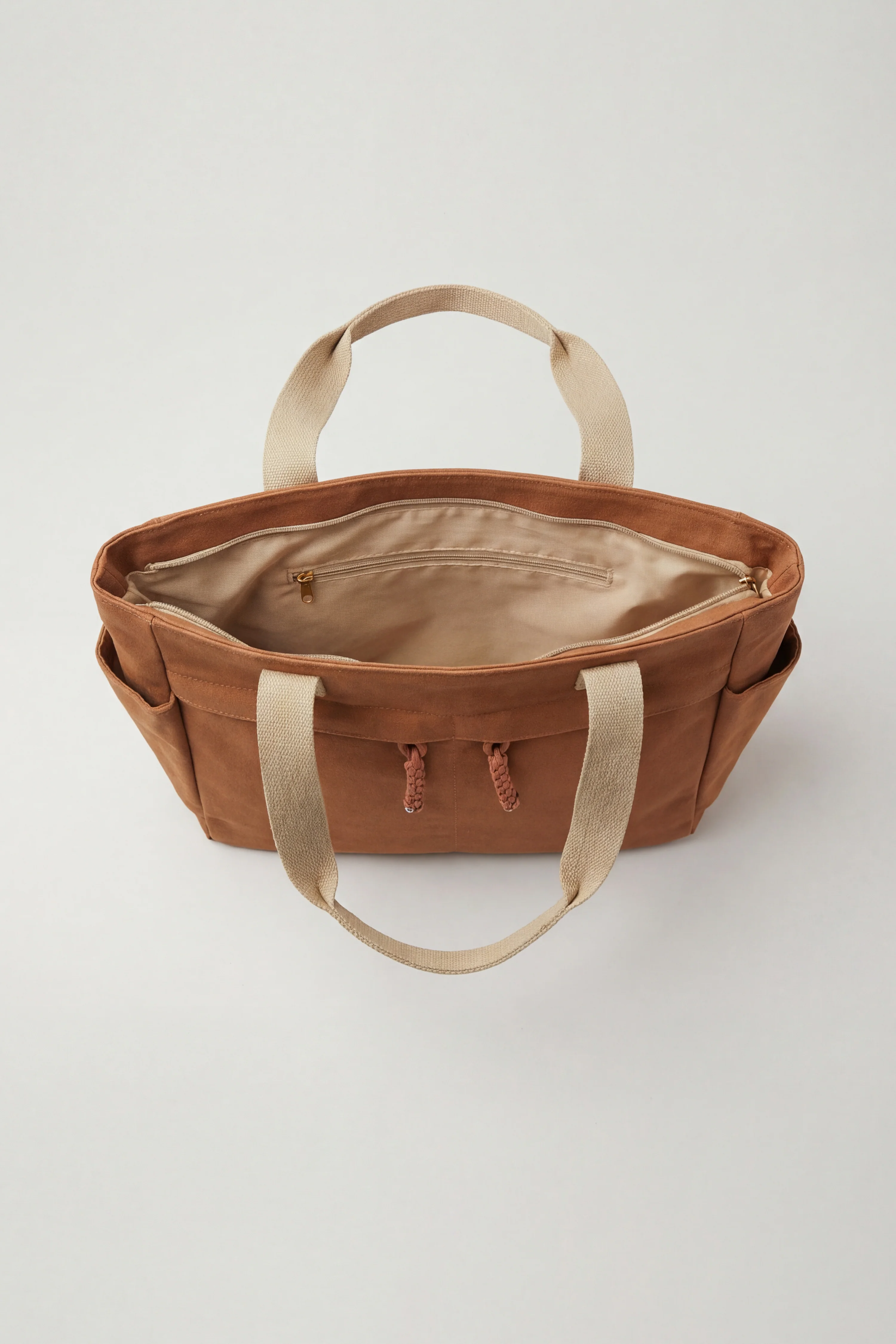 Brown Canvas Bag-446322113 - Image 4