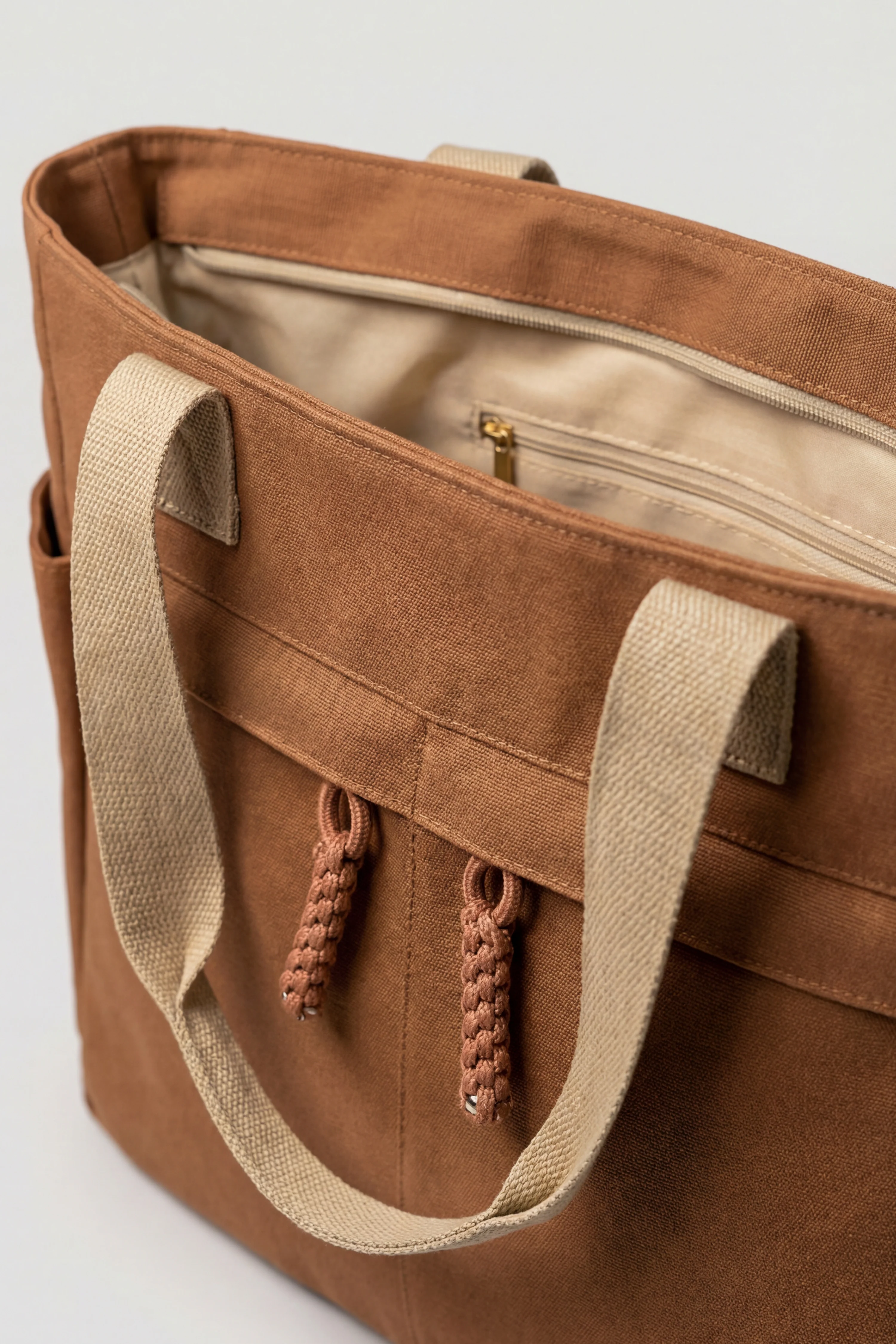 Brown Canvas Bag-446322113 - Image 6
