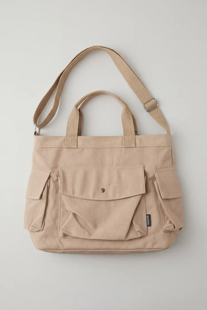 Khaki Canvas Bag-446332130 - Image 2